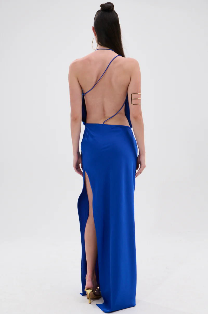 RAYNA SATIN MAXI DRESS IN COBALT BLUE - Image 8