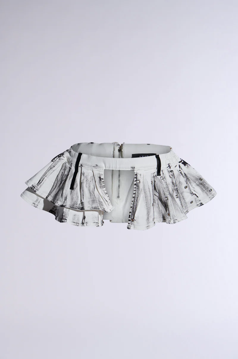 RAYRAY WASHED DENIM BELT SKIRT