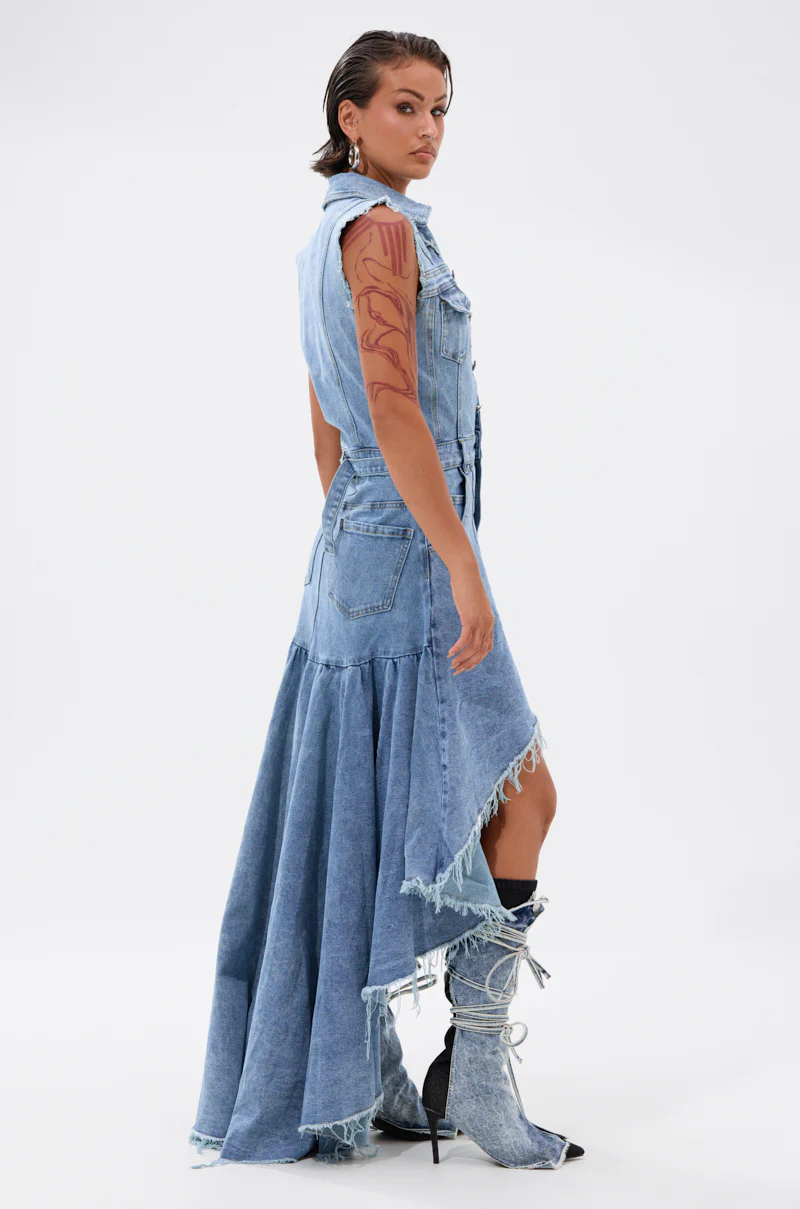 READ IT AND WEEP DENIM MINI DRESS - Image 2