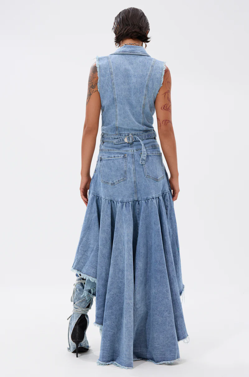 READ IT AND WEEP DENIM MINI DRESS - Image 4