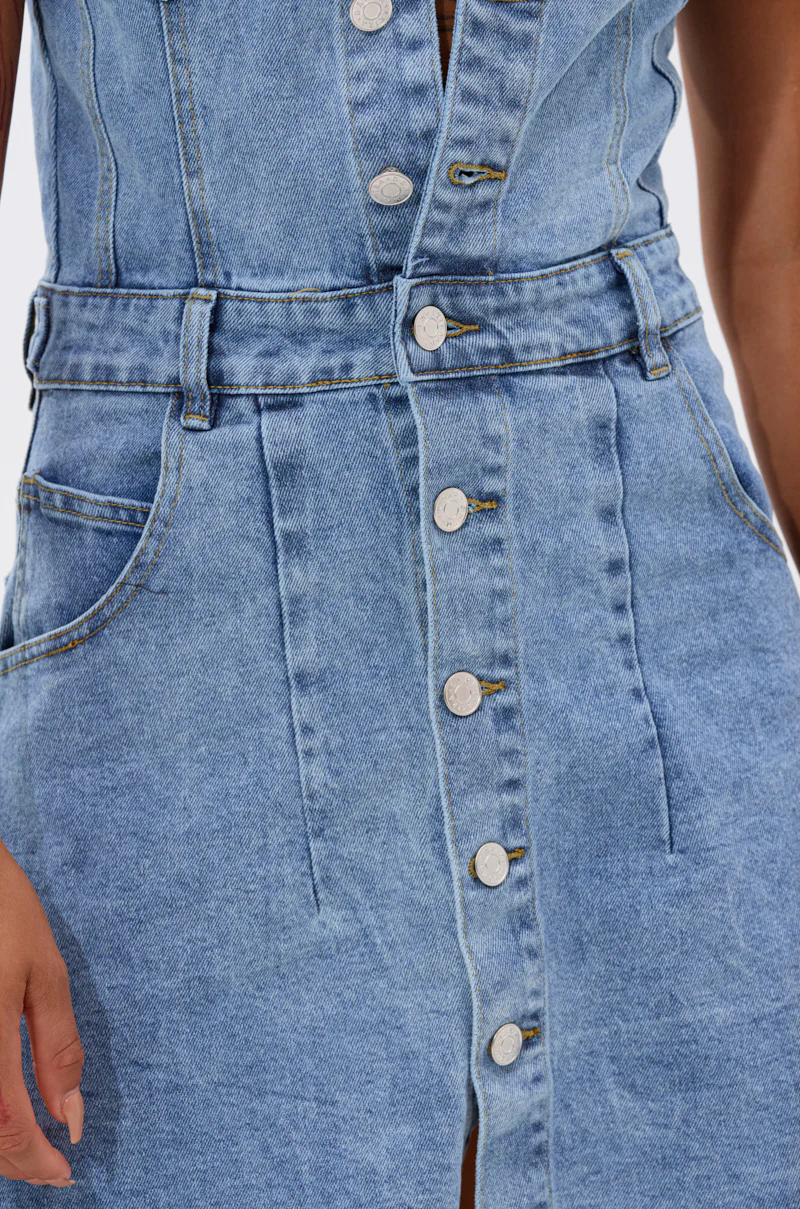 READ IT AND WEEP DENIM MINI DRESS - Image 6
