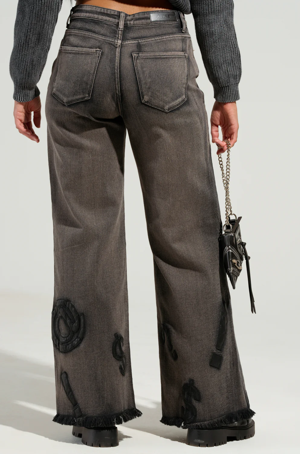 READ MY LIPS PATCHWORK DENIM JEANS - Image 4
