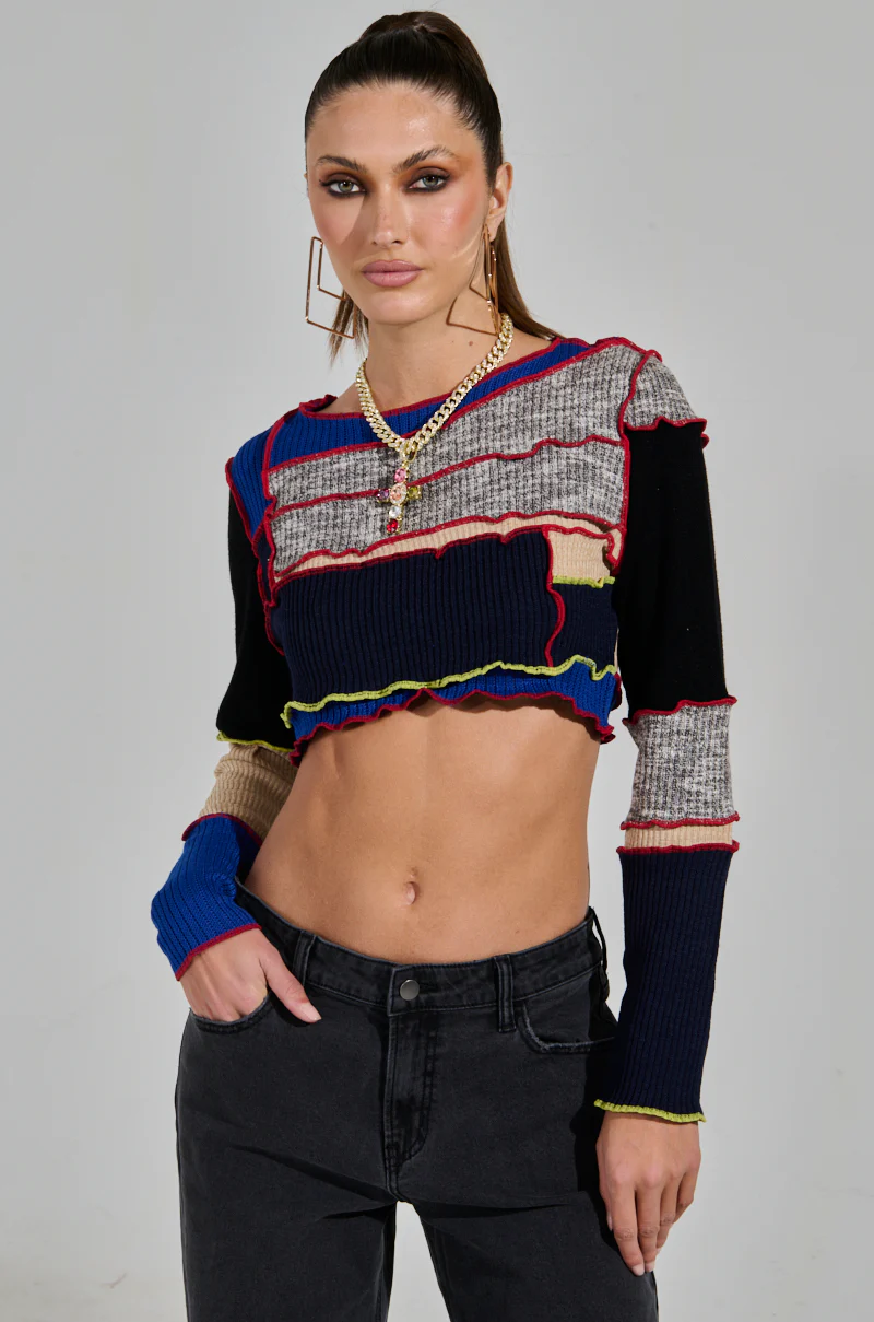 REAL ONE PATCHWORK SWEATER - Image 2