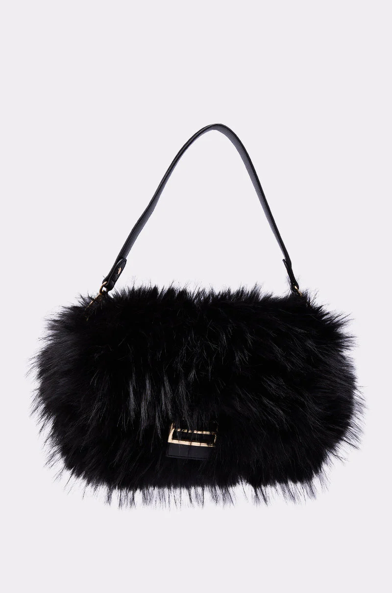 REALLY LIKE THAT FAUX FUR PURSE IN BLACK