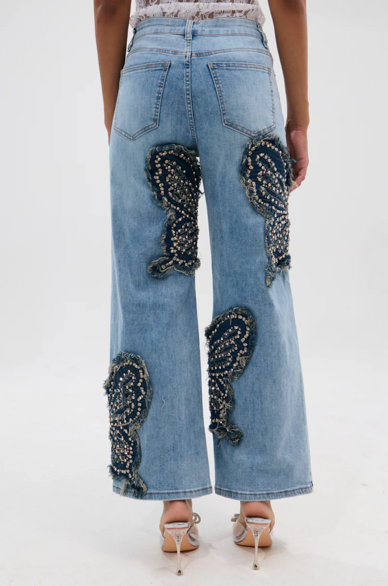 REBIRTH BUTTERFLY PATCH JEANS - Image 5