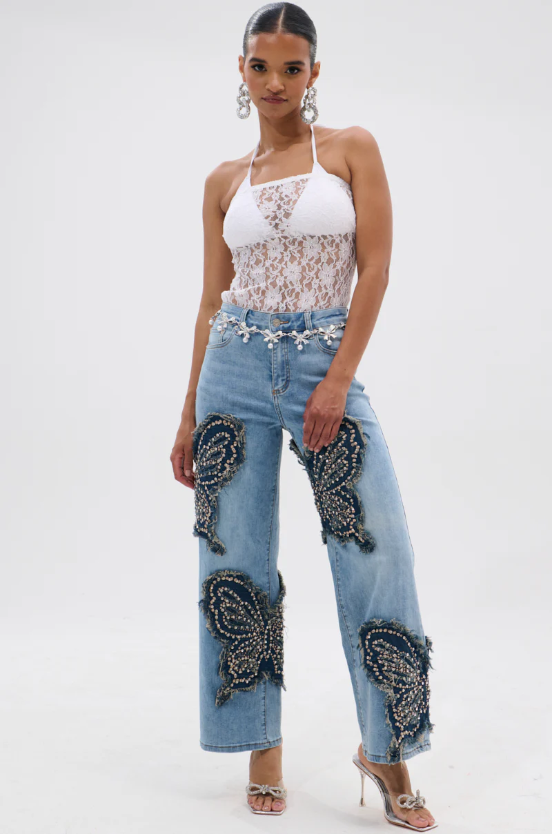 REBIRTH BUTTERFLY PATCH JEANS - Image 8