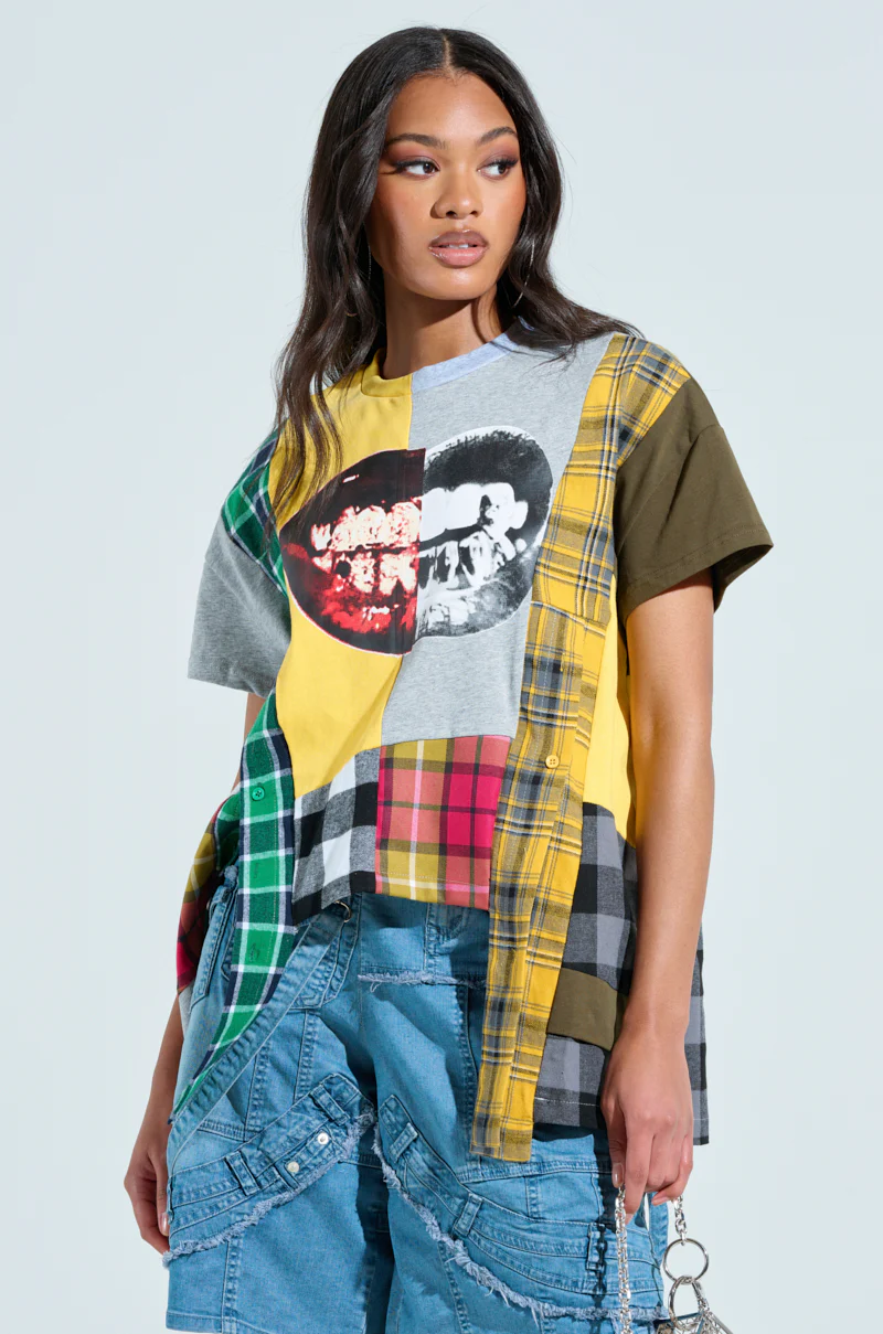 REBUILT OVERSIZED FLANNEL T-SHIRT - Image 2