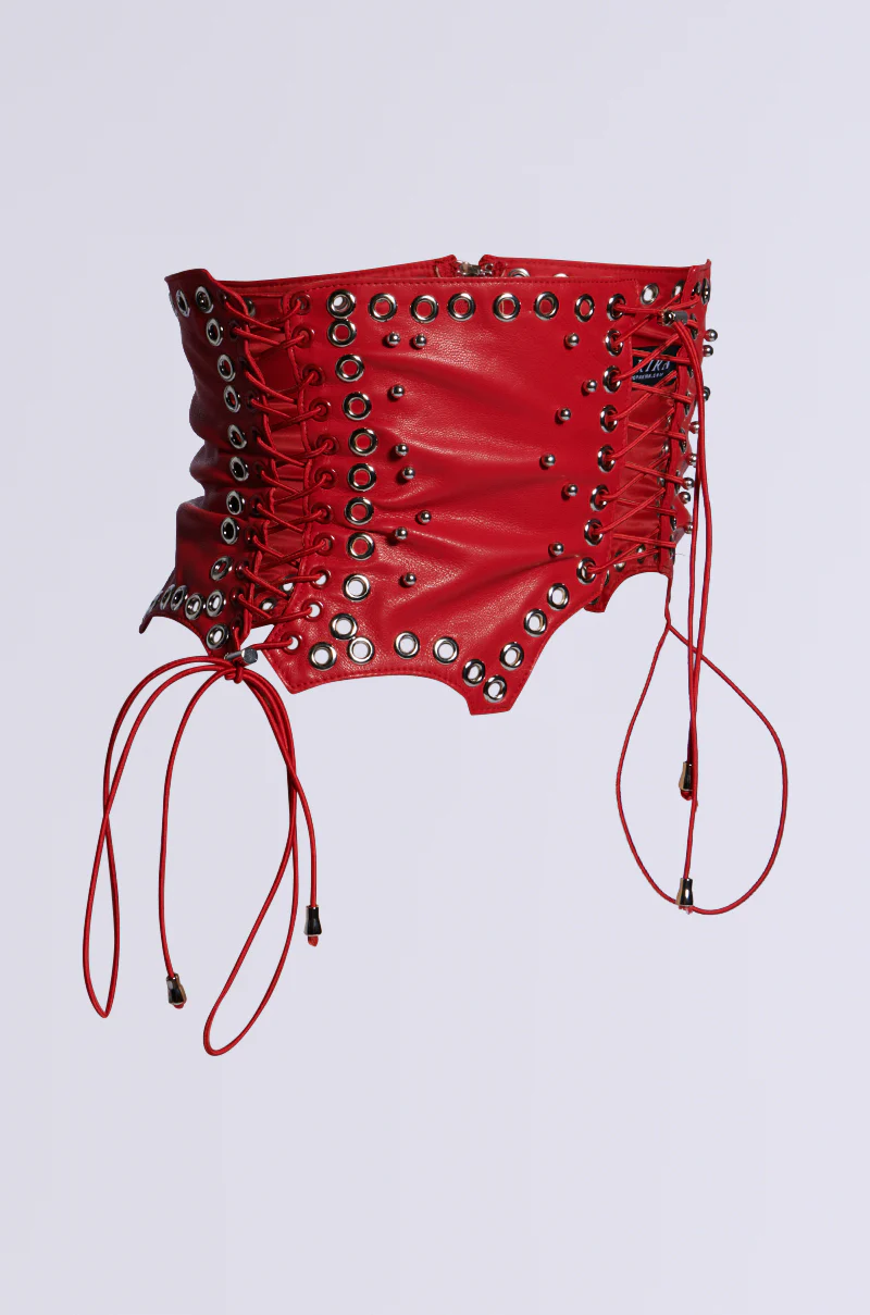 RED ROOM LACE UP BELT - Image 4