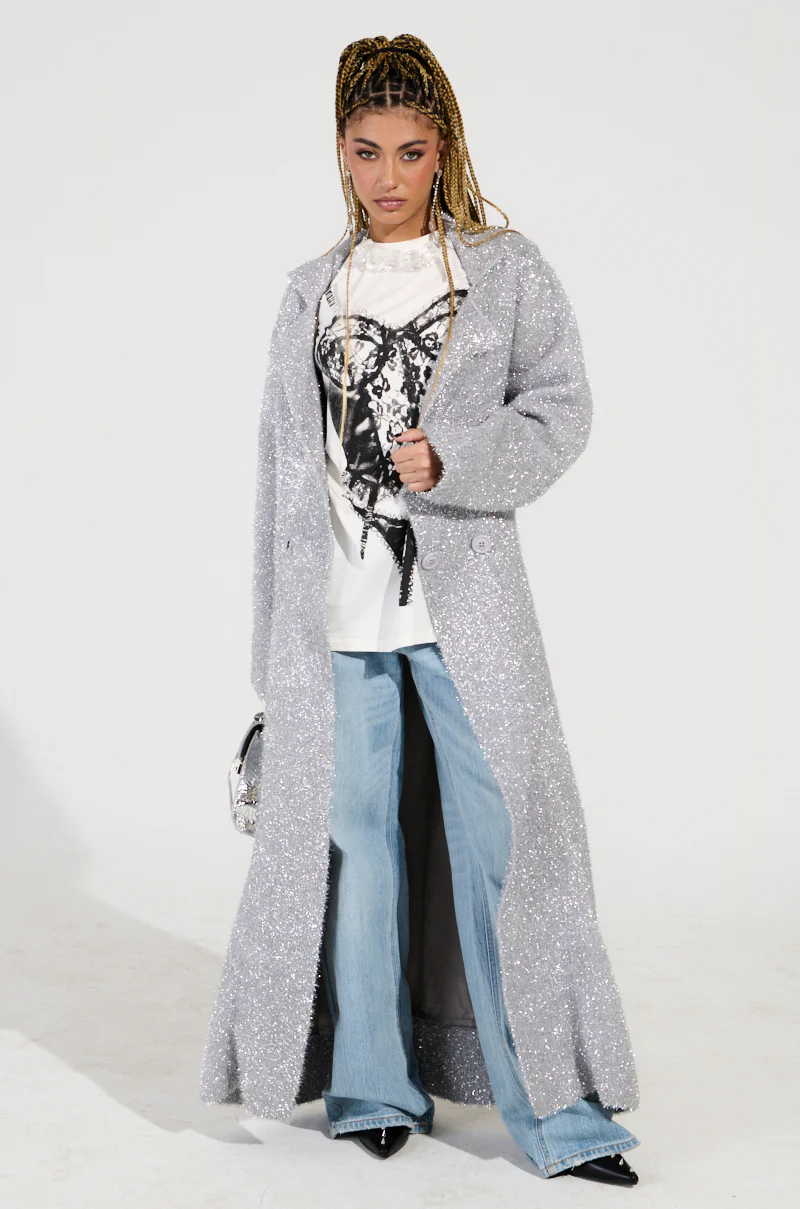 RELAXED FIT GLITTER TRENCH - Image 2