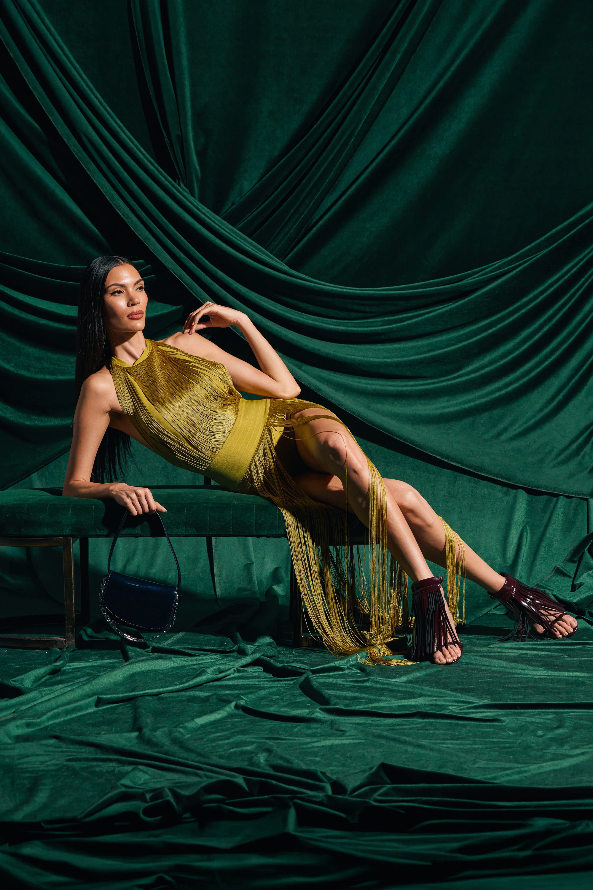 RENEE FRINGE ROMPER IN GREEN - Image 2