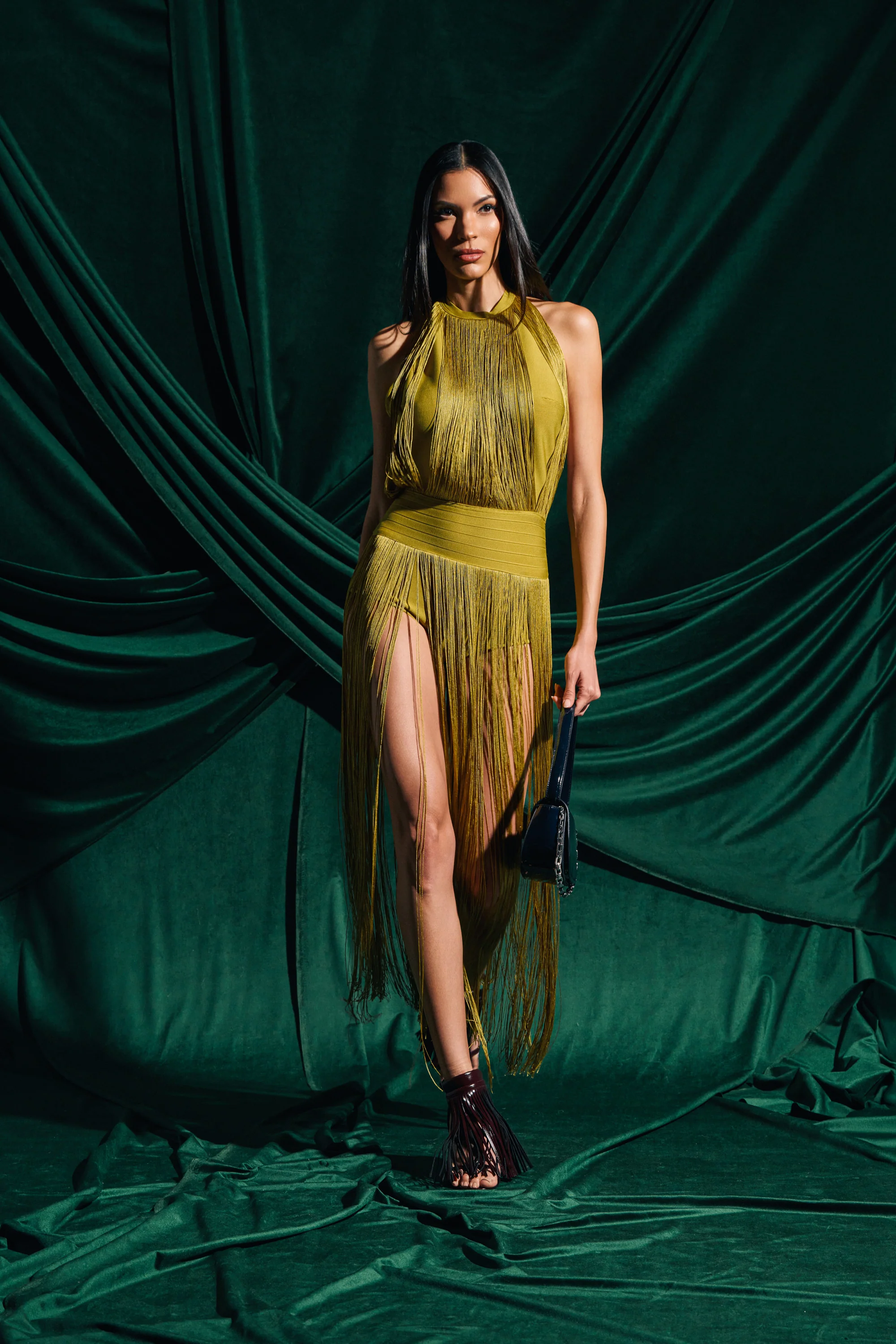 RENEE FRINGE ROMPER IN GREEN - Image 3