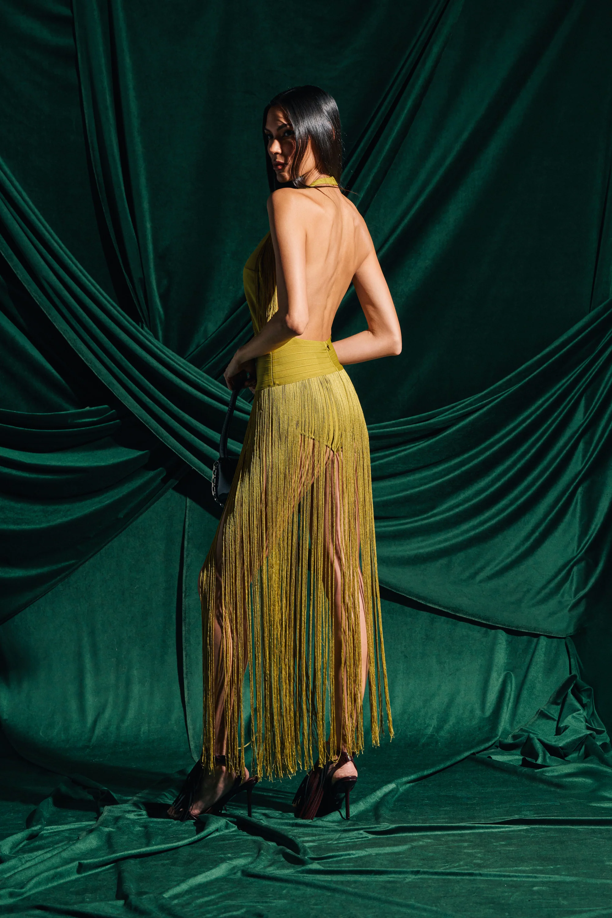 RENEE FRINGE ROMPER IN GREEN - Image 4