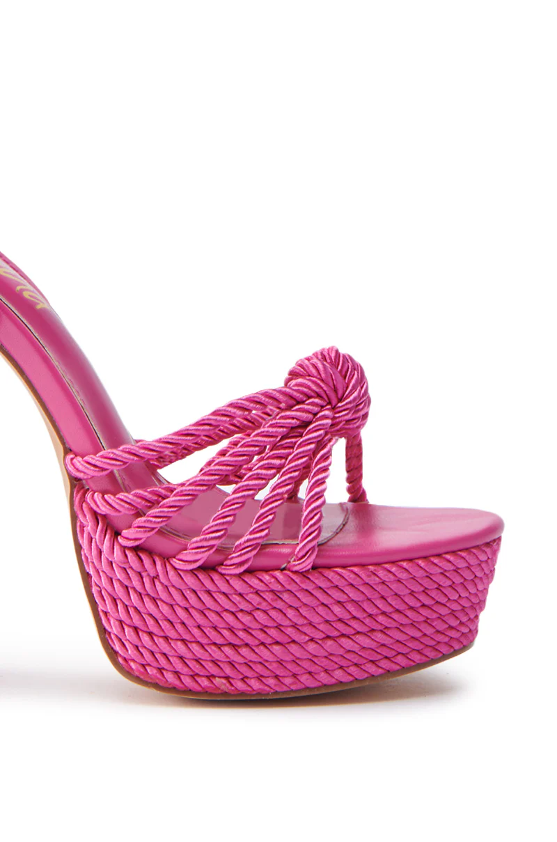 RENEE FUCHSIA ROPE DETAIL LACE UP SANDAL - Image 6