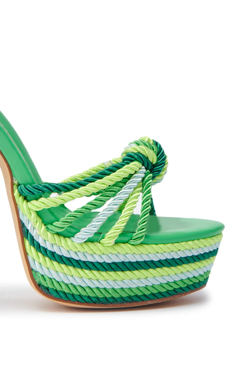 RENNEE GREEN MULTI LACE UP PLATFORM SANDAL - Image 7