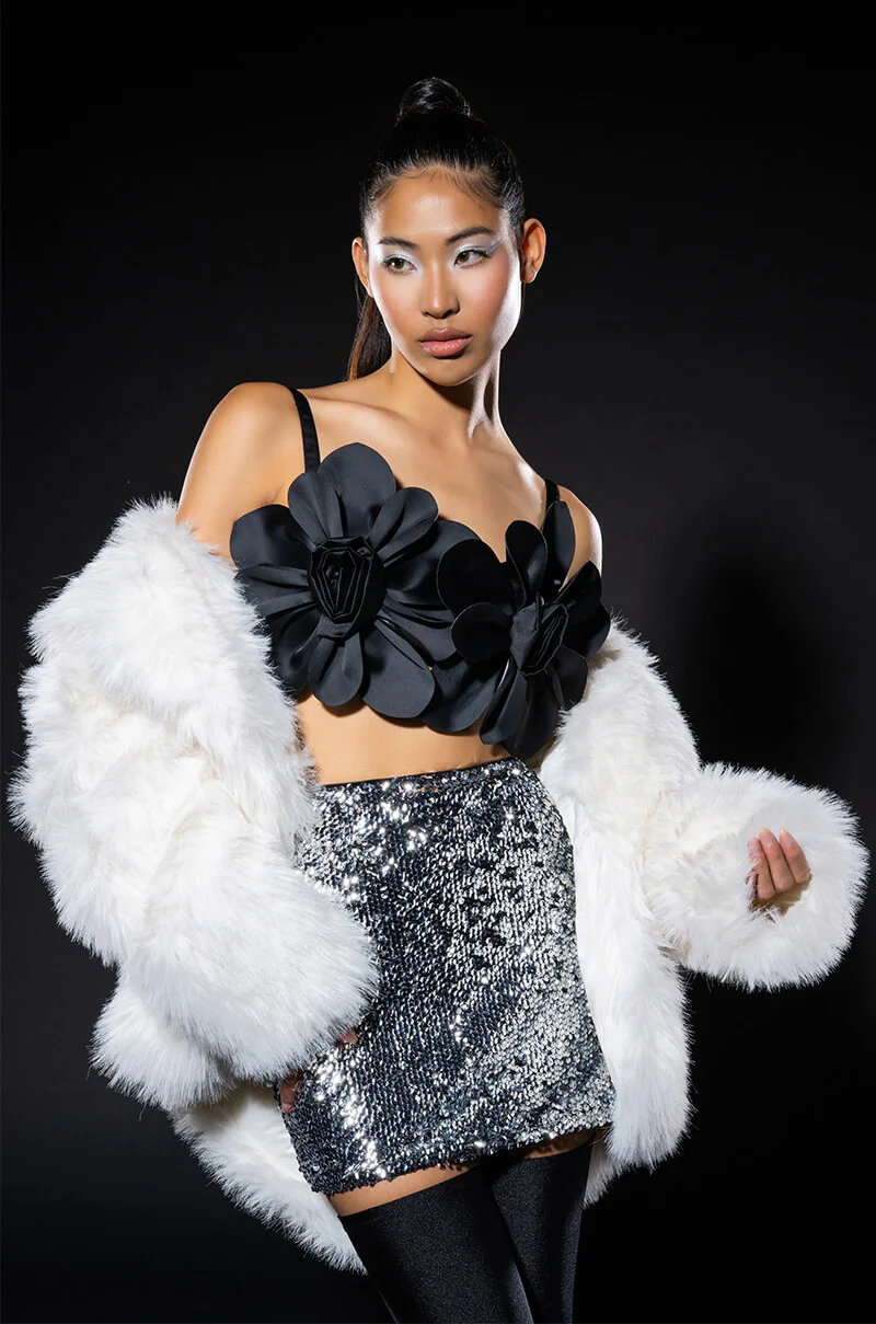 REVERSE OVERSIZED FAUX FUR PUFFER - Image 2