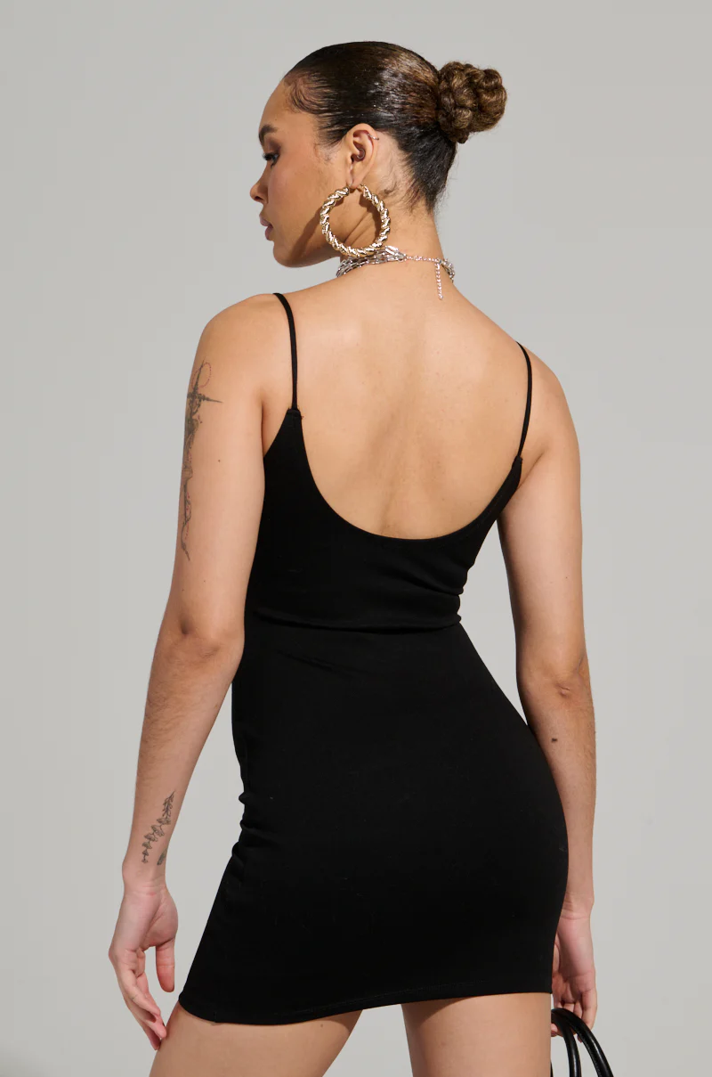 REYLA MINI BODYCON DRESS IN BLACK - Image 4
