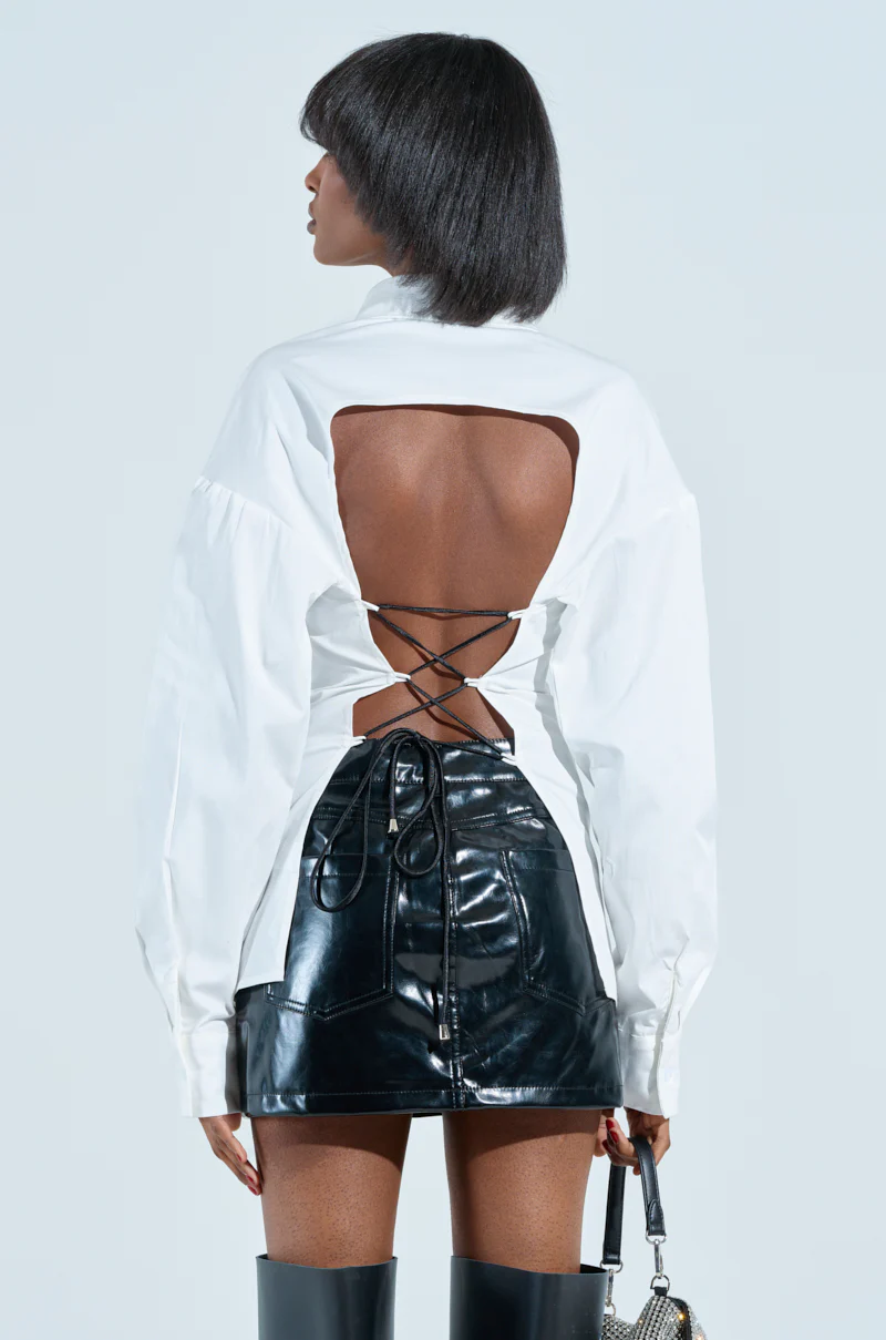 RHINESTONED QUESTION BUTTON UP - Image 4