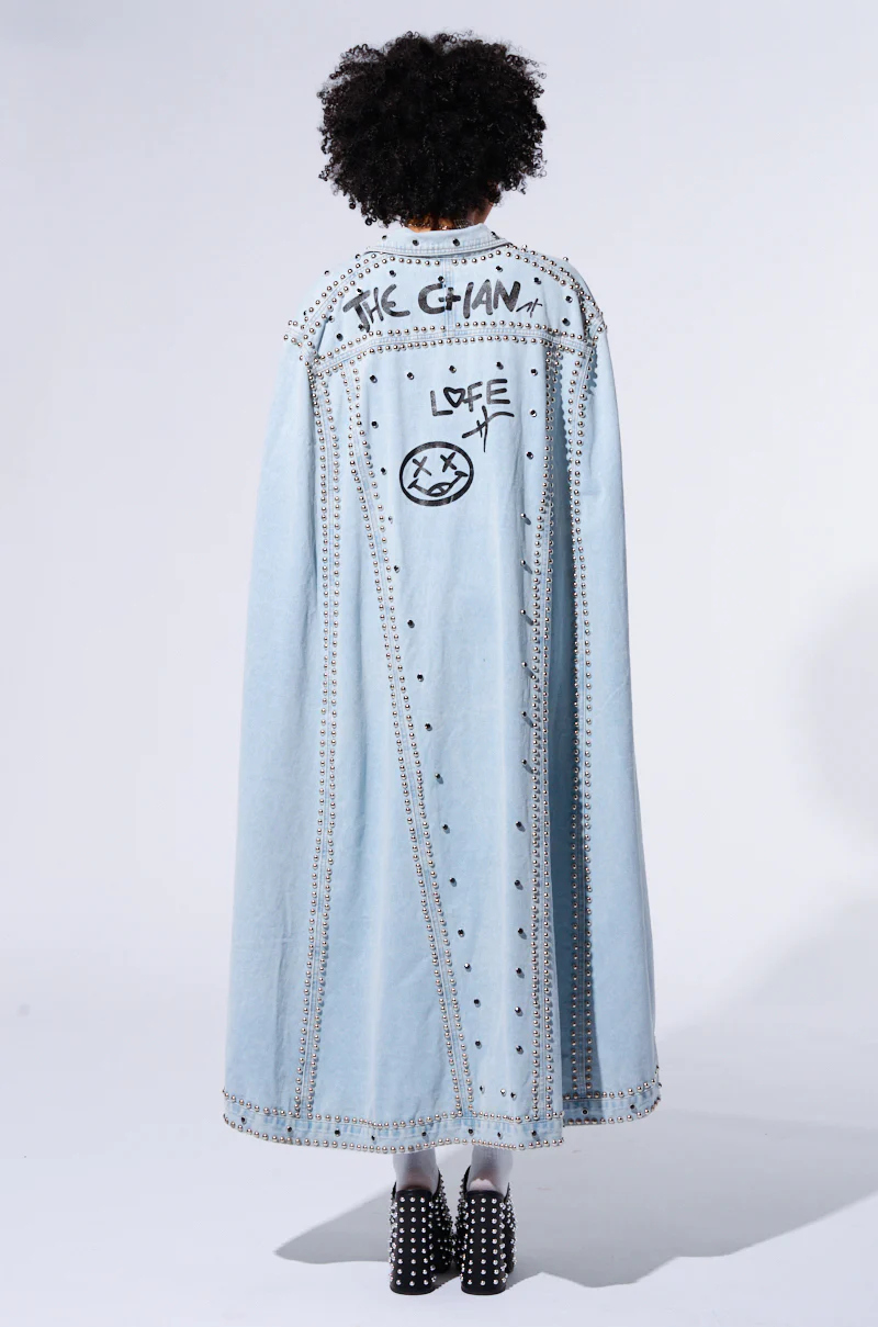 RHYTHM OF THE NIGHT DENIM CAPE - Image 6