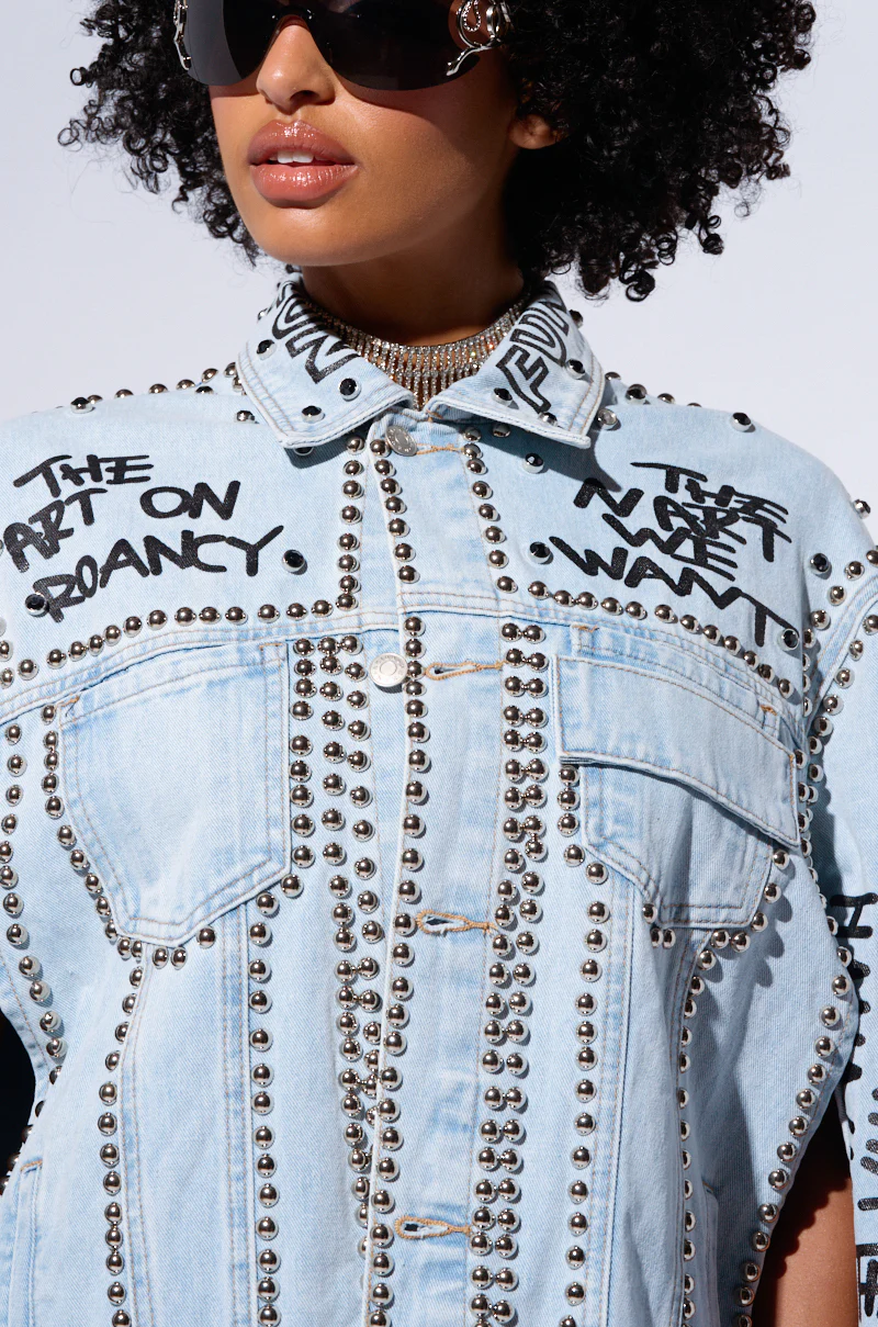 RHYTHM OF THE NIGHT DENIM CAPE - Image 8