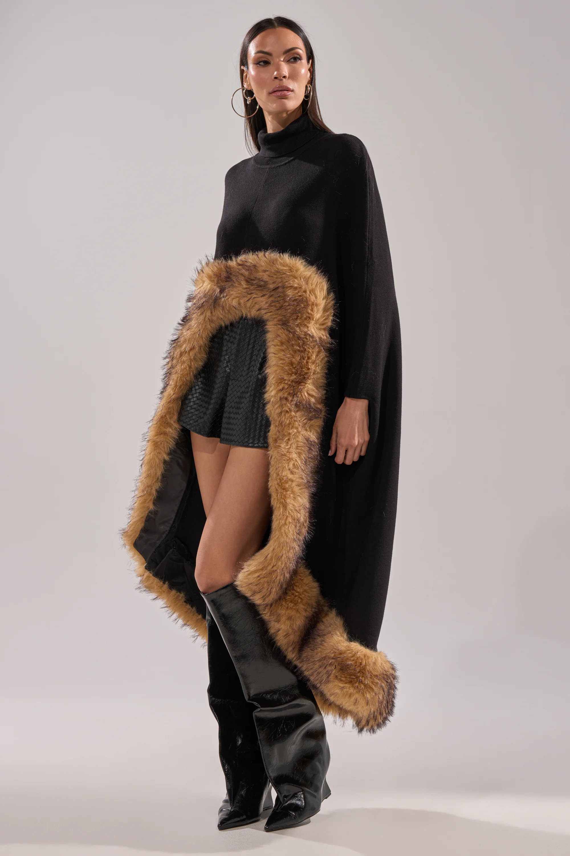 RICH SWEATER WITH FUR TRIM - Image 2