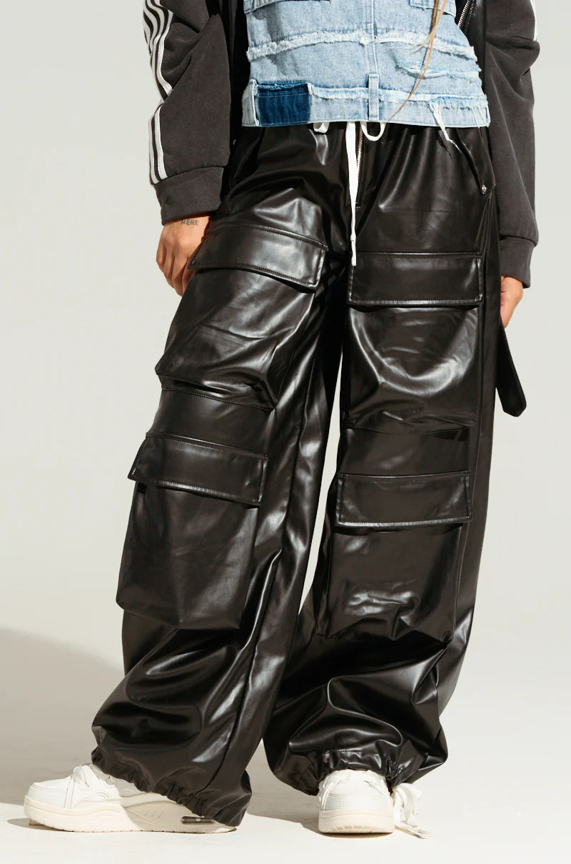 RICK WIDE LEG FAUX LEATHER PANT - Image 3