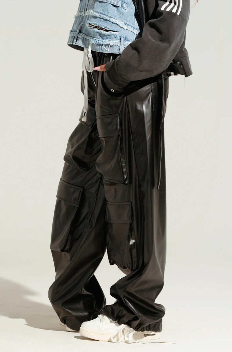 RICK WIDE LEG FAUX LEATHER PANT - Image 4