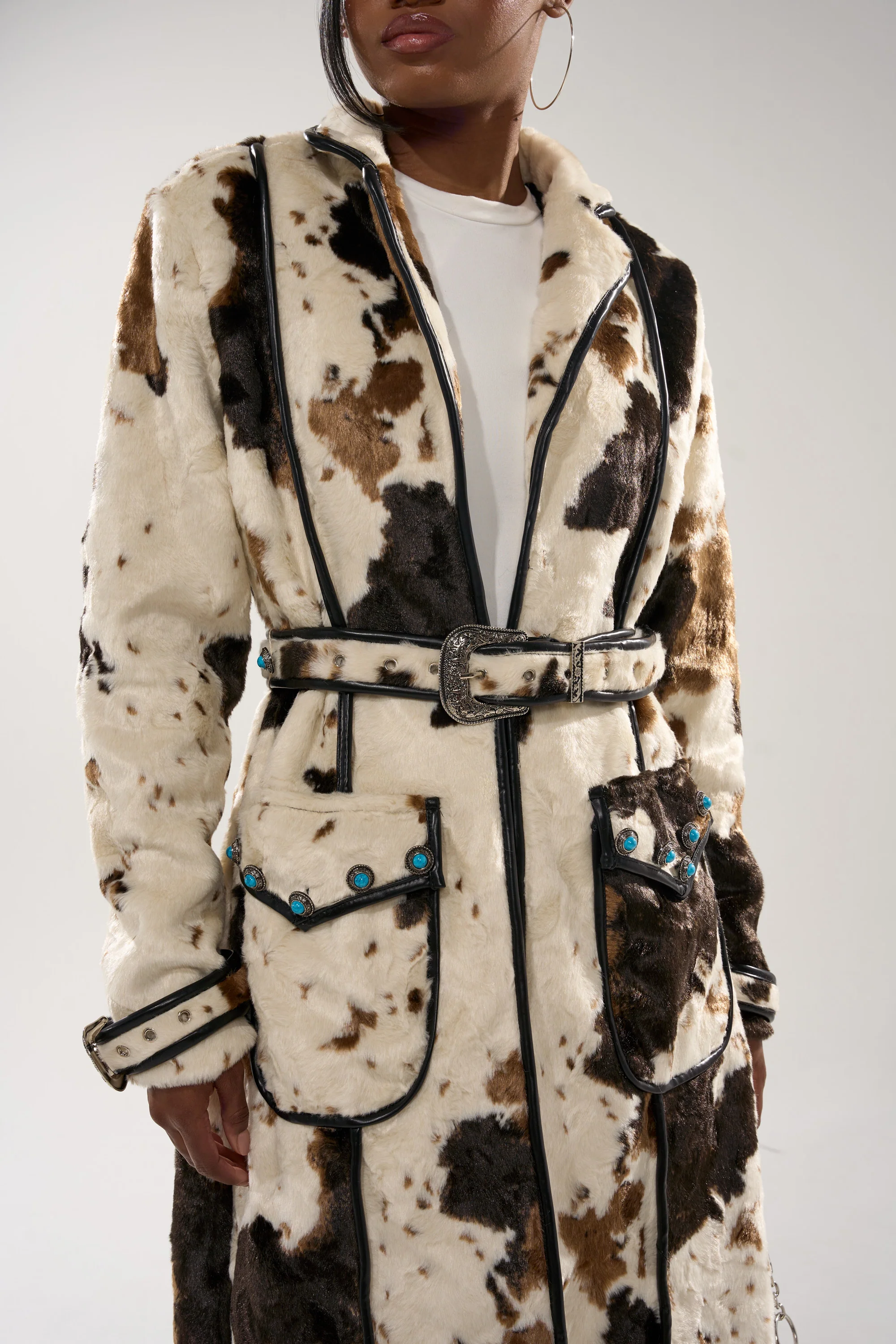 RIDE EM COW PRINT TRENCH - Image 7
