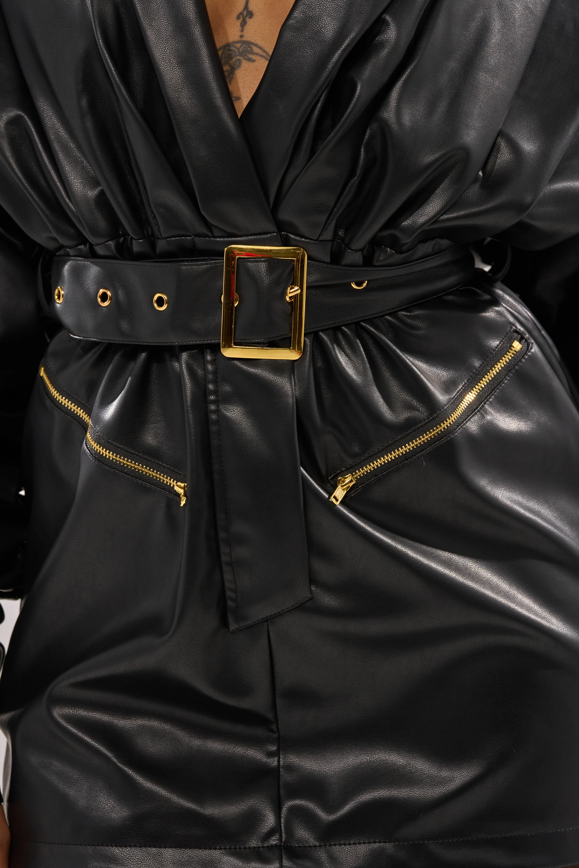 RIDE OR DIE FAUX LEATHER MINI DRESS - Image 8