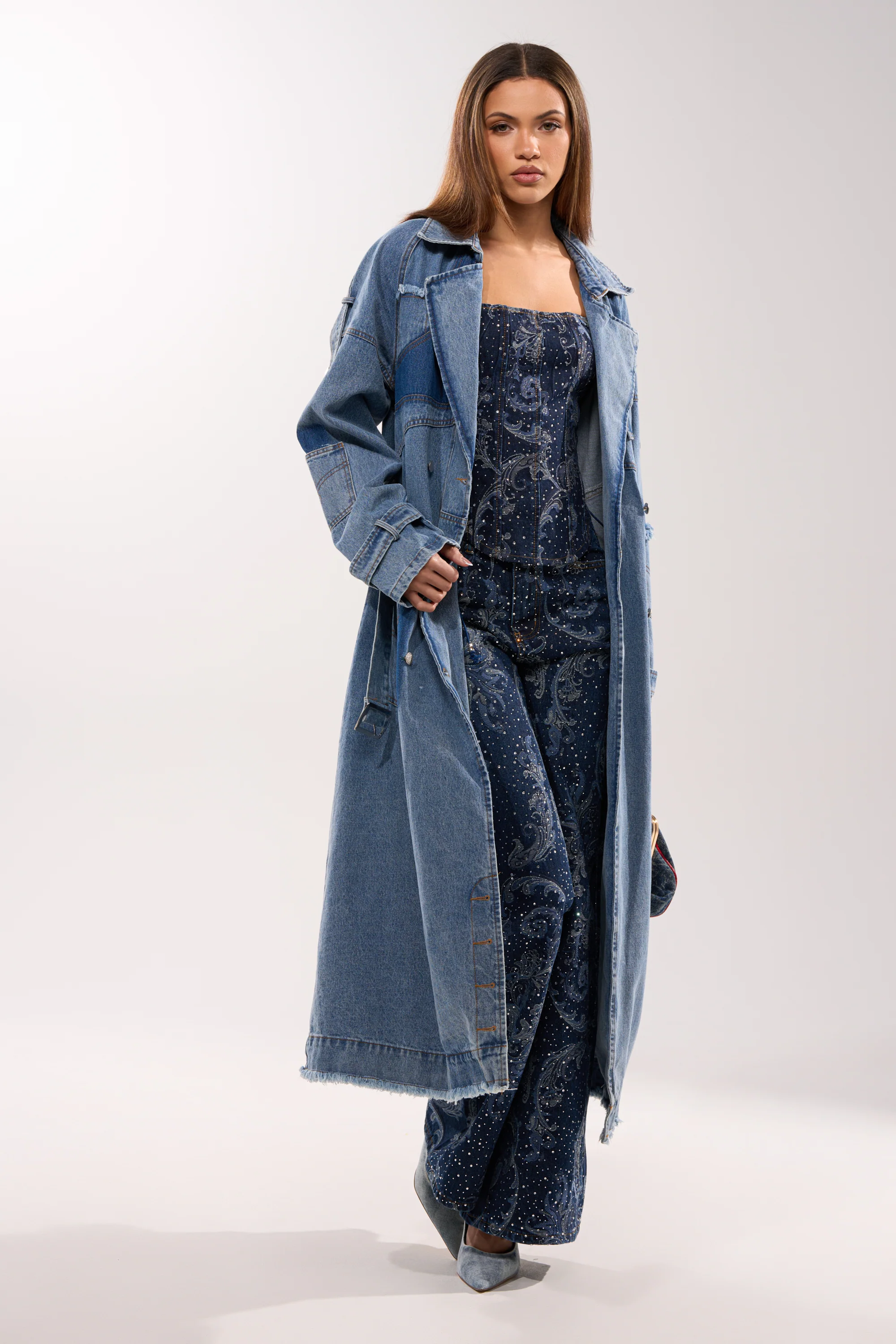 RILEY PATCHWORK DENIM TRENCH - Image 5