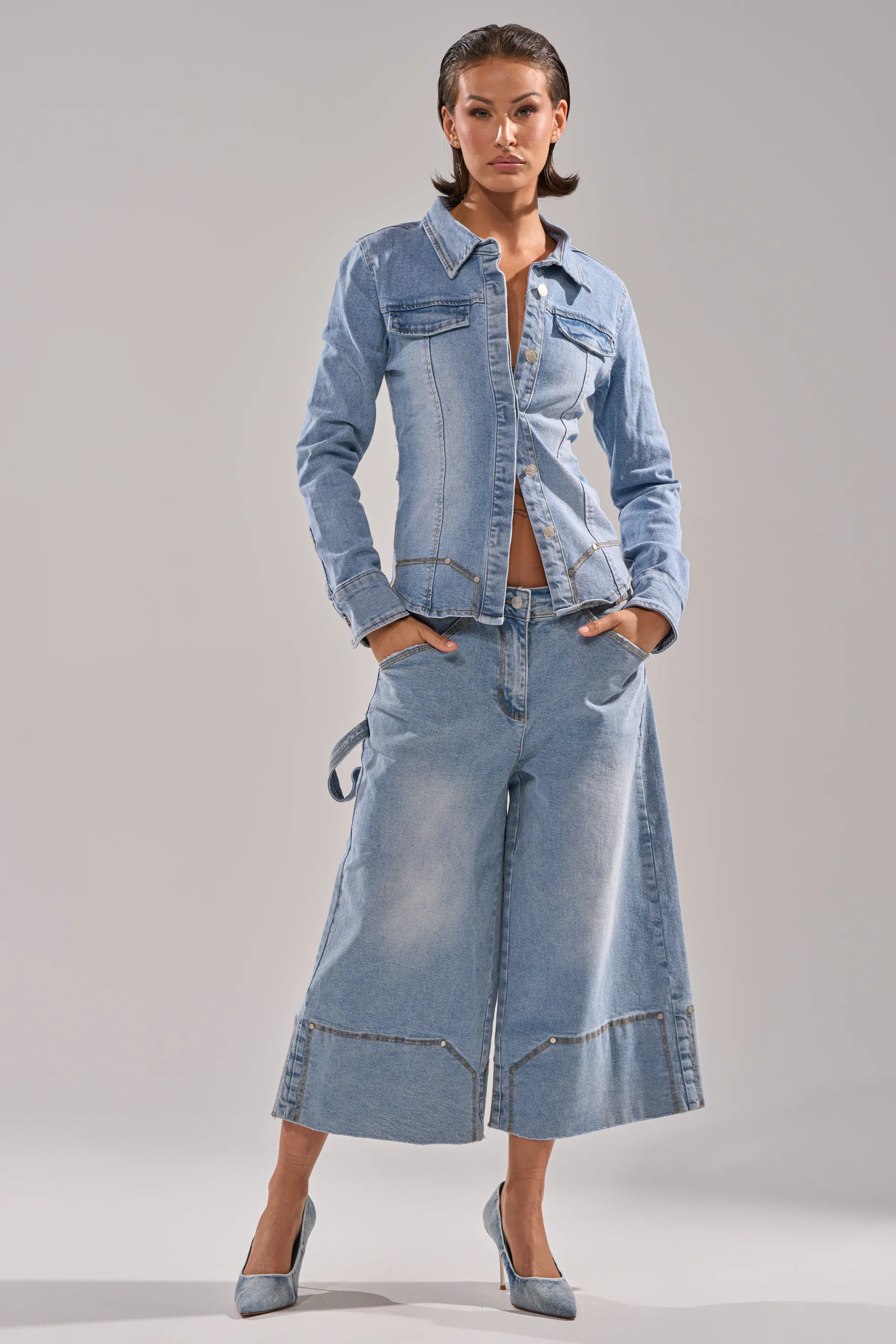 ROCK MY WORLD DENIM BUTTON DOWN - Image 8