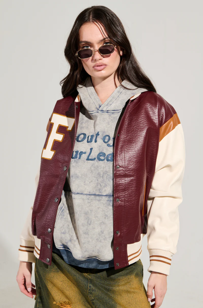 ROCKIT FAUX LEATHER VARSITY BOMBER - Image 2