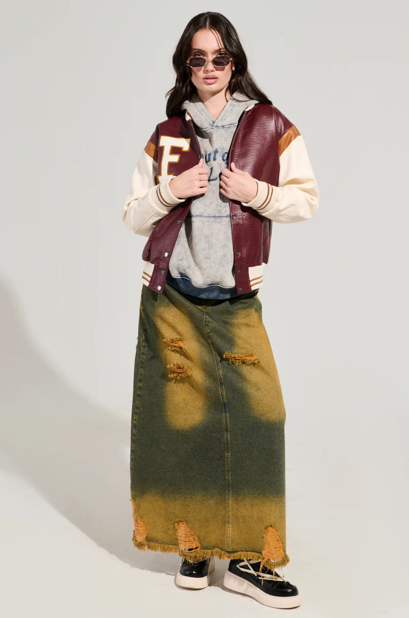 ROCKIT FAUX LEATHER VARSITY BOMBER - Image 8
