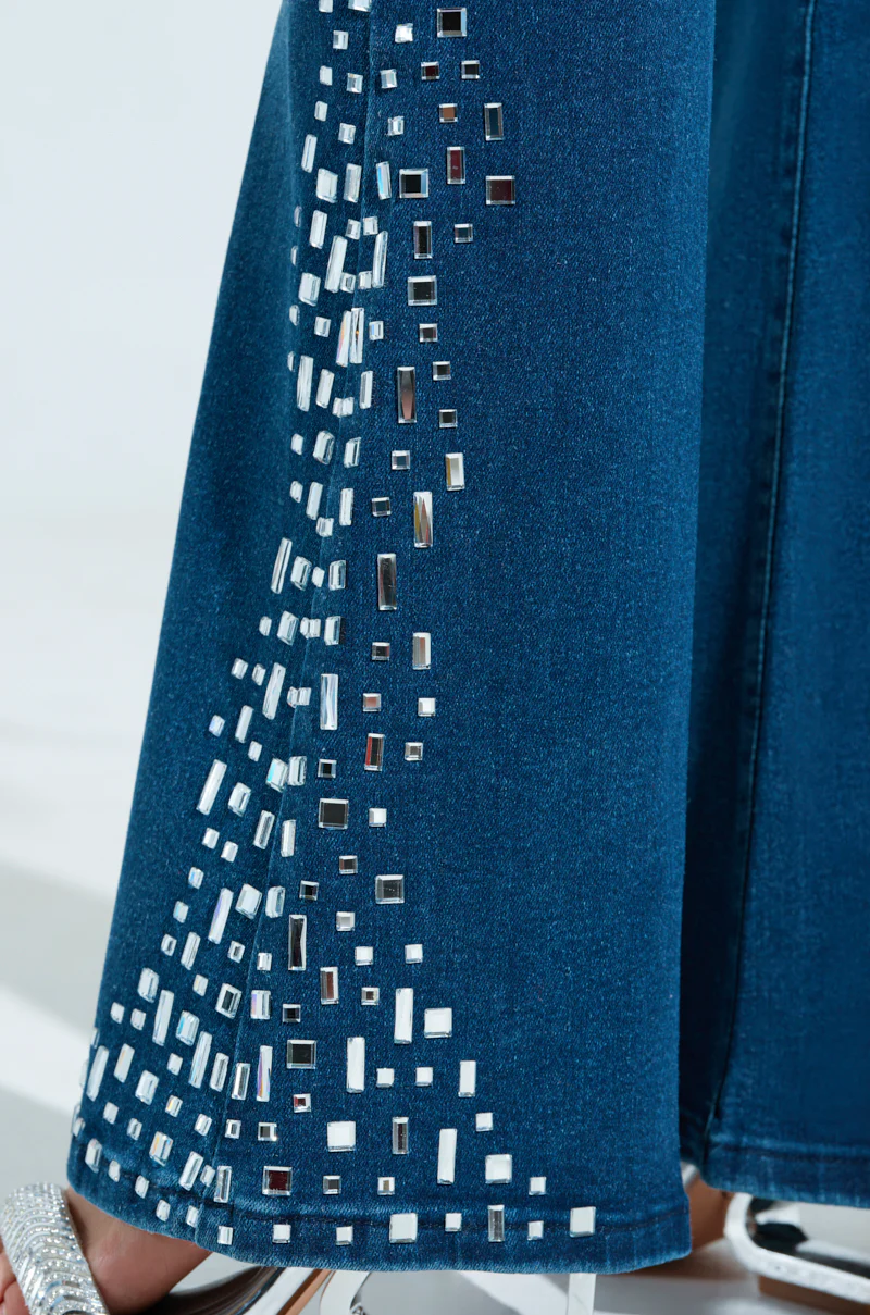 ROCKSTAR DENIM RHINESTONE FLARED PANT - Image 7