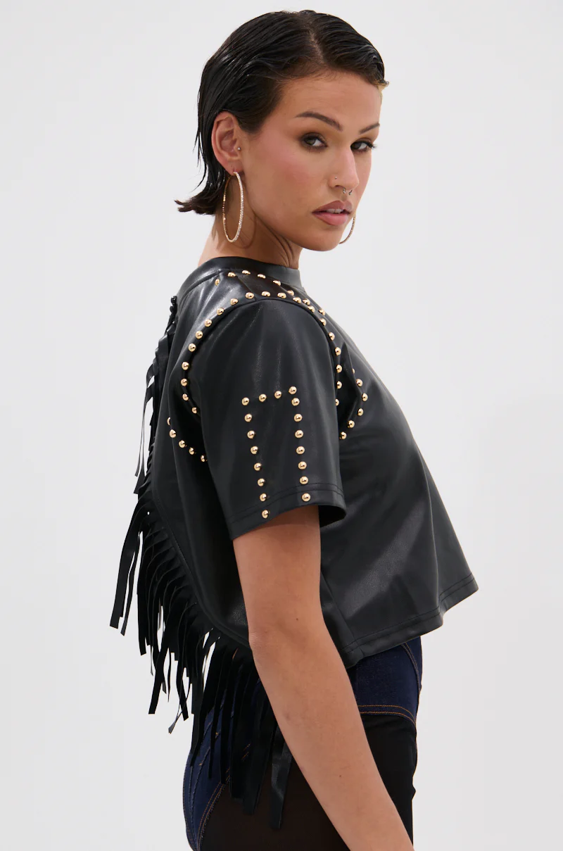 ROCKSTAR STUDDED FRINGE TOP - Image 3