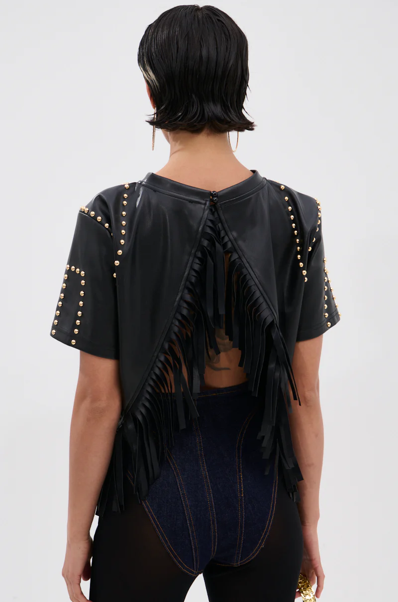 ROCKSTAR STUDDED FRINGE TOP - Image 4