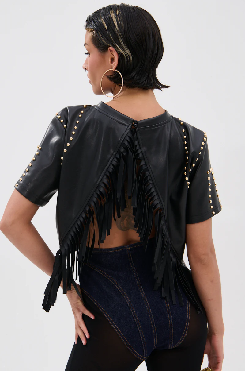 ROCKSTAR STUDDED FRINGE TOP - Image 5