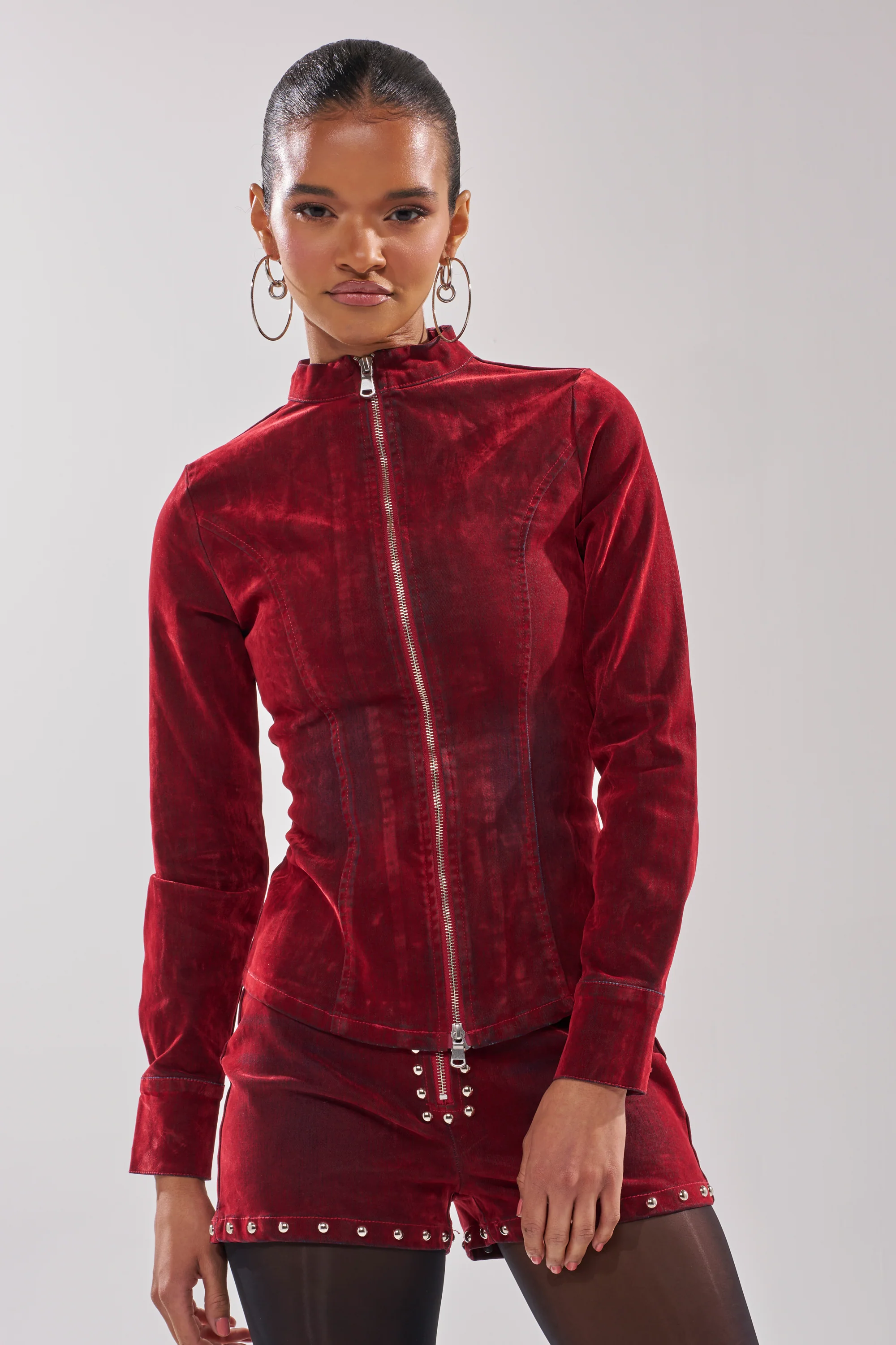 RODEO VIBES VELVET DENIM ZIP UP - Image 3