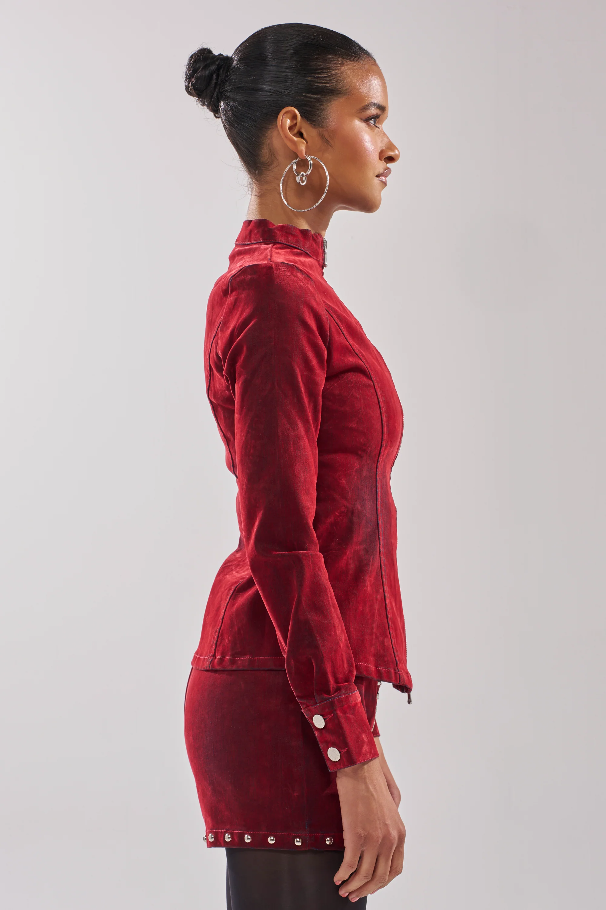 RODEO VIBES VELVET DENIM ZIP UP - Image 5