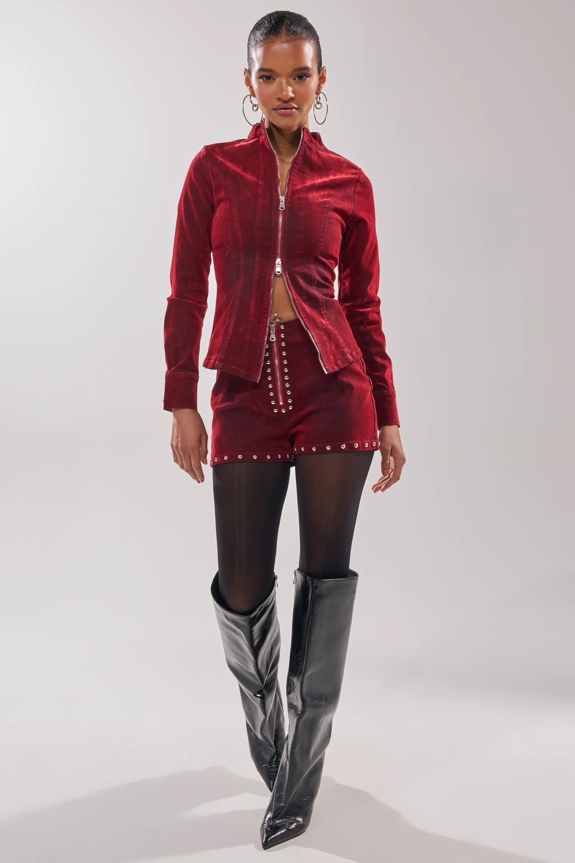 RODEO VIBES VELVET DENIM ZIP UP - Image 9