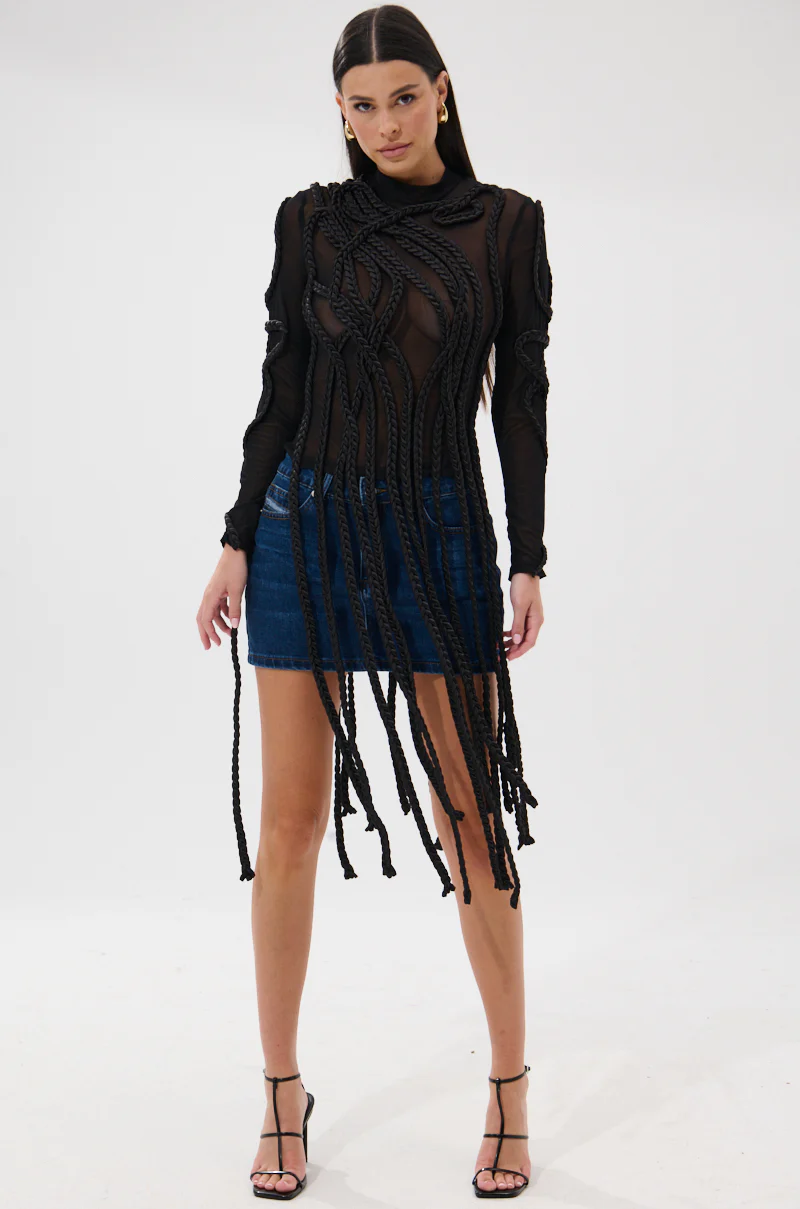 ROPE YOU IN LONG SLEEVE MESH TOP - Image 6