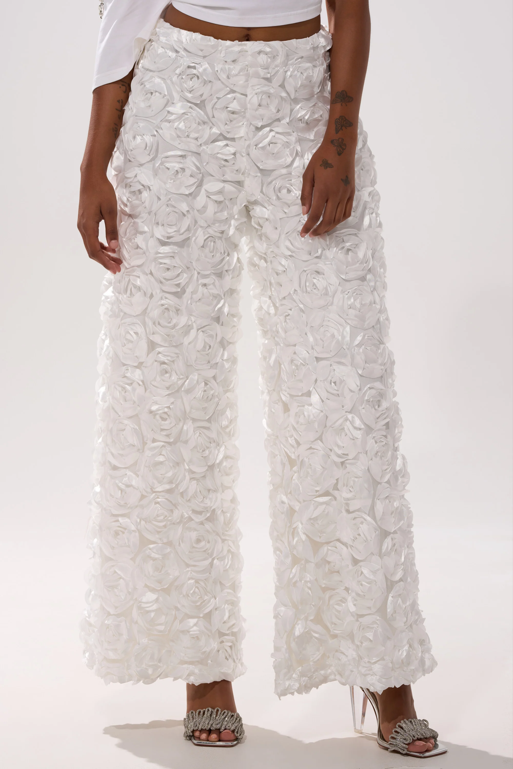 ROSE PETAL WIDE LEG PANT