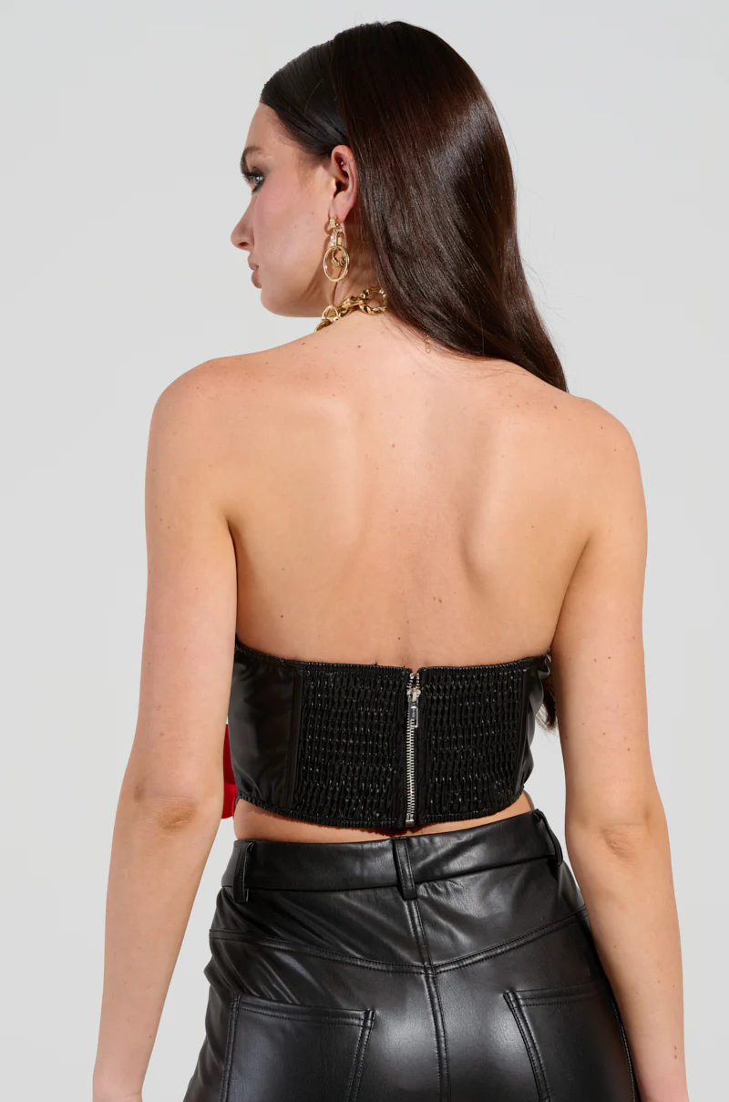 ROSE PETALS CORSET TOP IN BLACK MULTI - Image 5