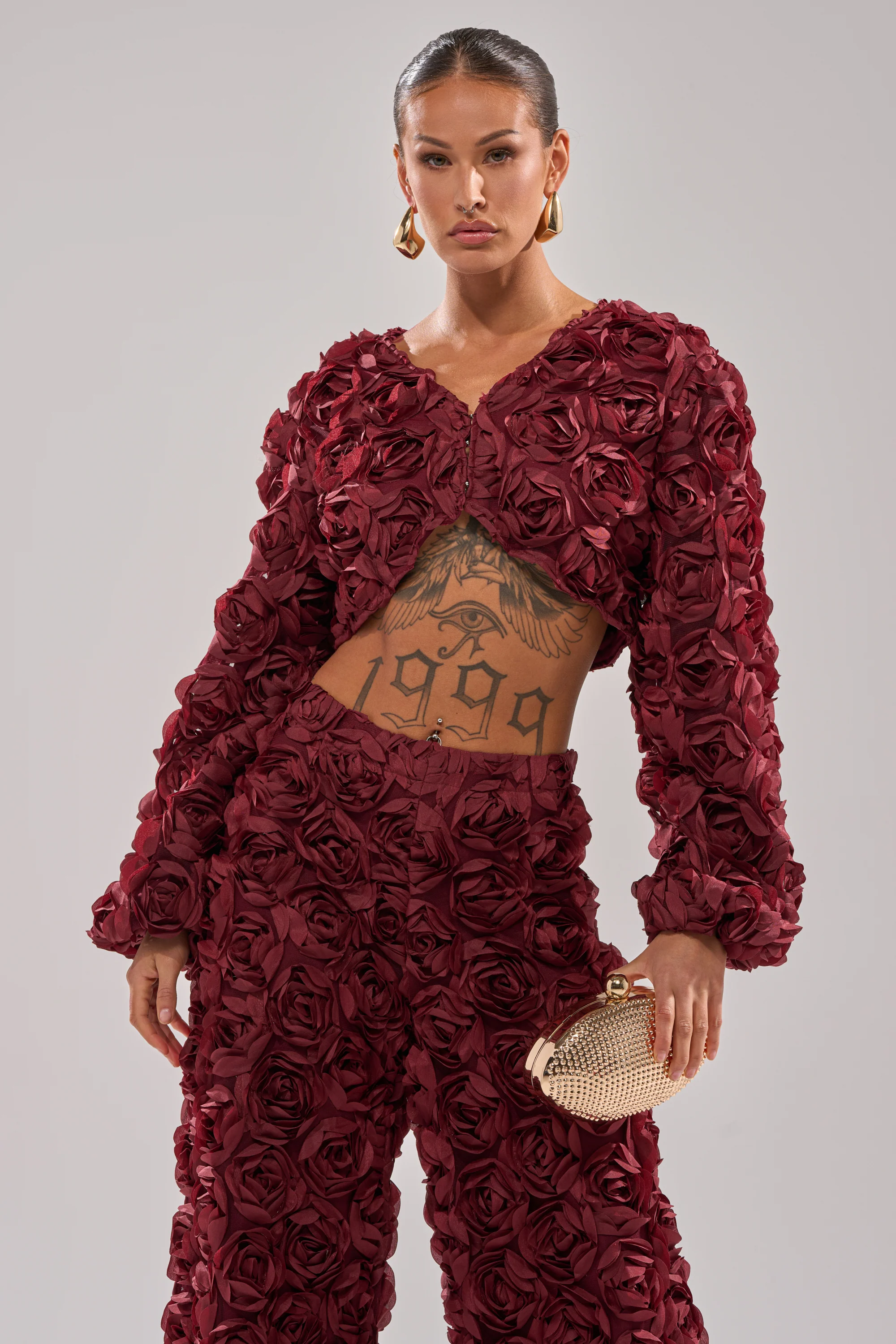 ROSE PETALS FLORAL SHRUG