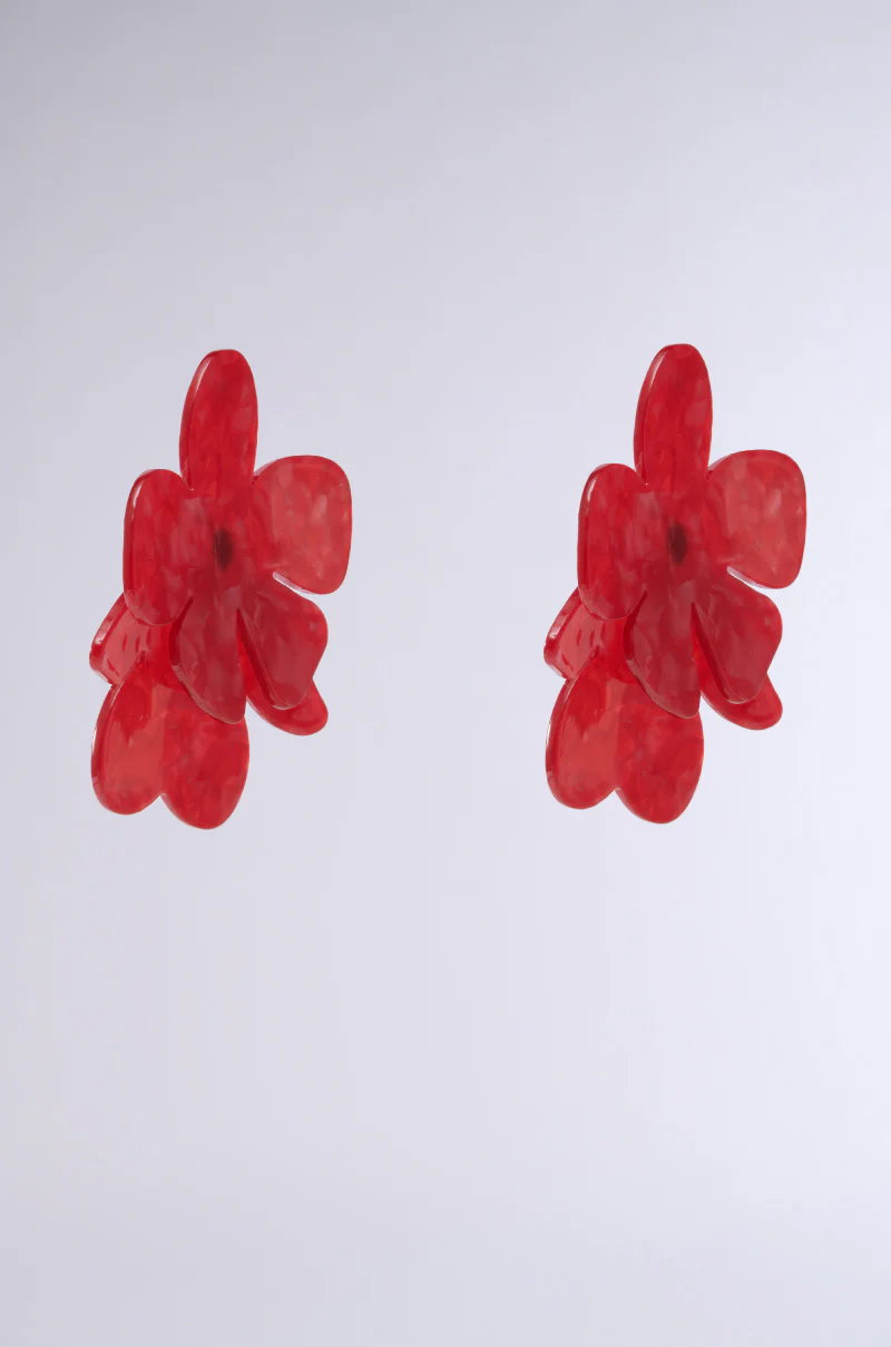 ROSY EARRING IN RED - Image 3