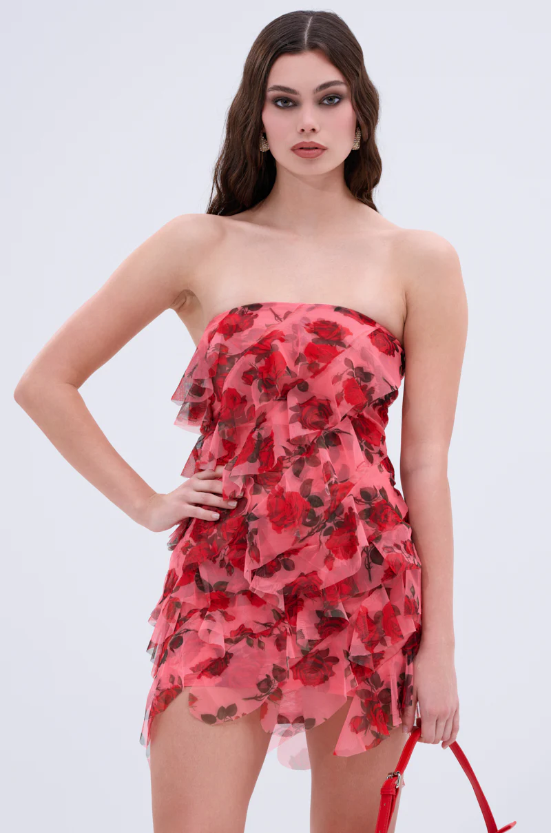 ROSIE RUFFLE PRINTED MINI DRESS - Image 2