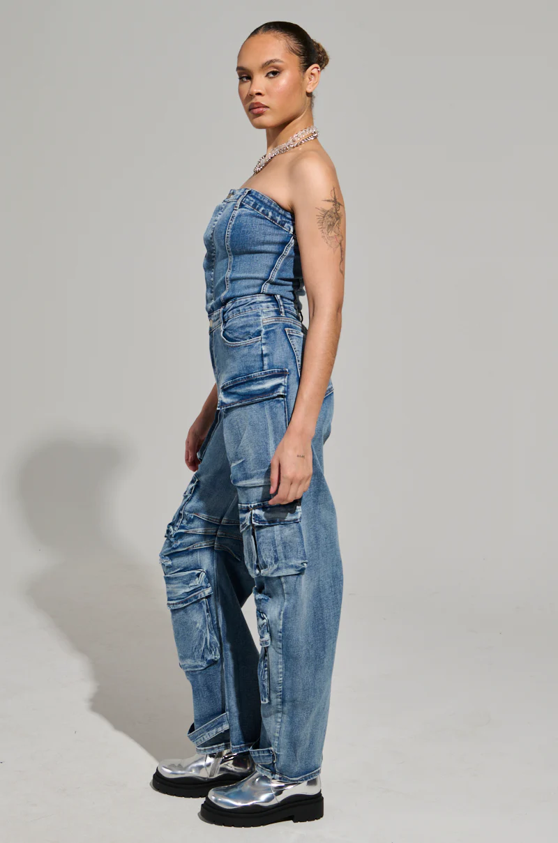 ROUND IT UP DENIM JUMPSUIT - Image 4
