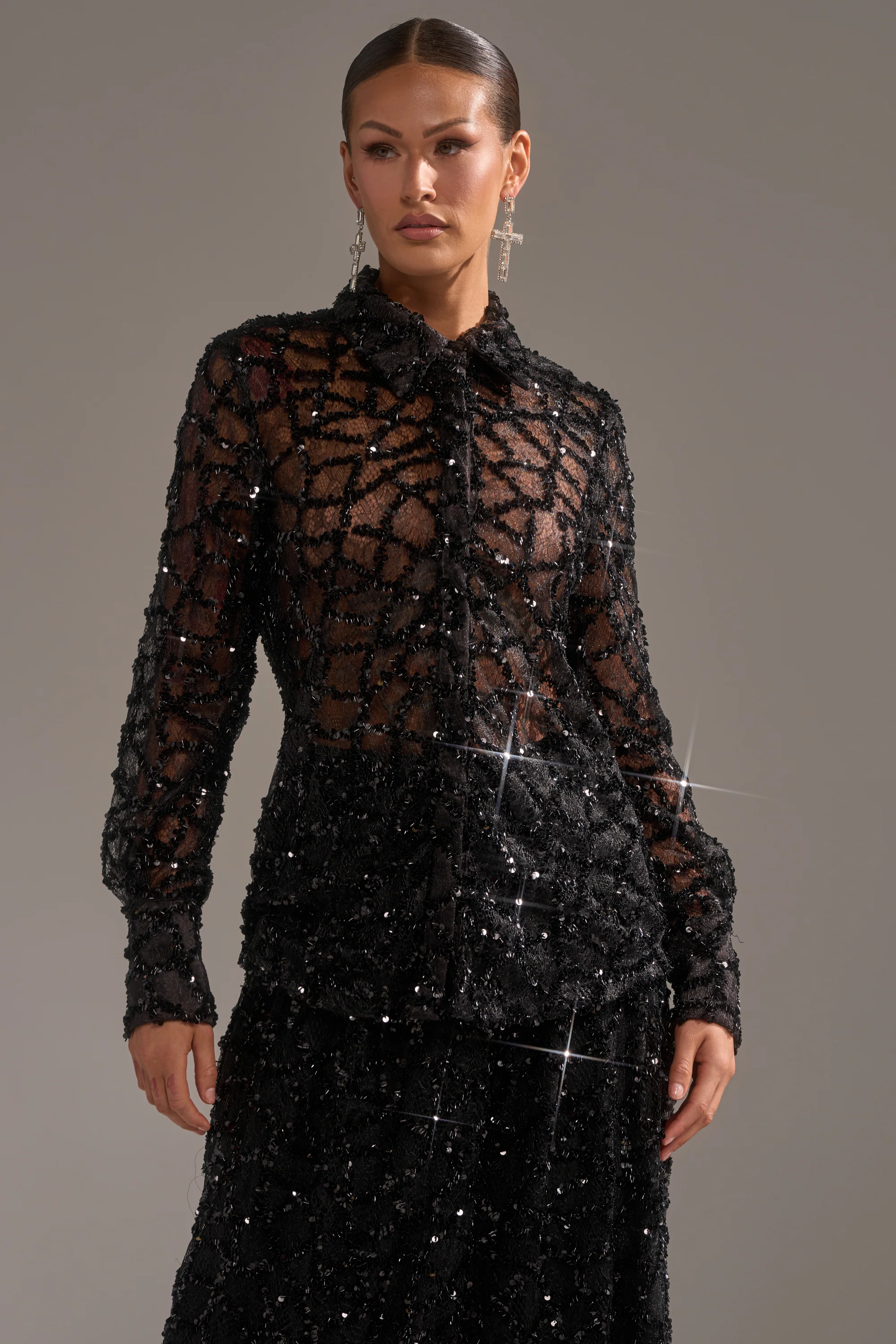 ROXY SEQUIN BUTTON DOWN
