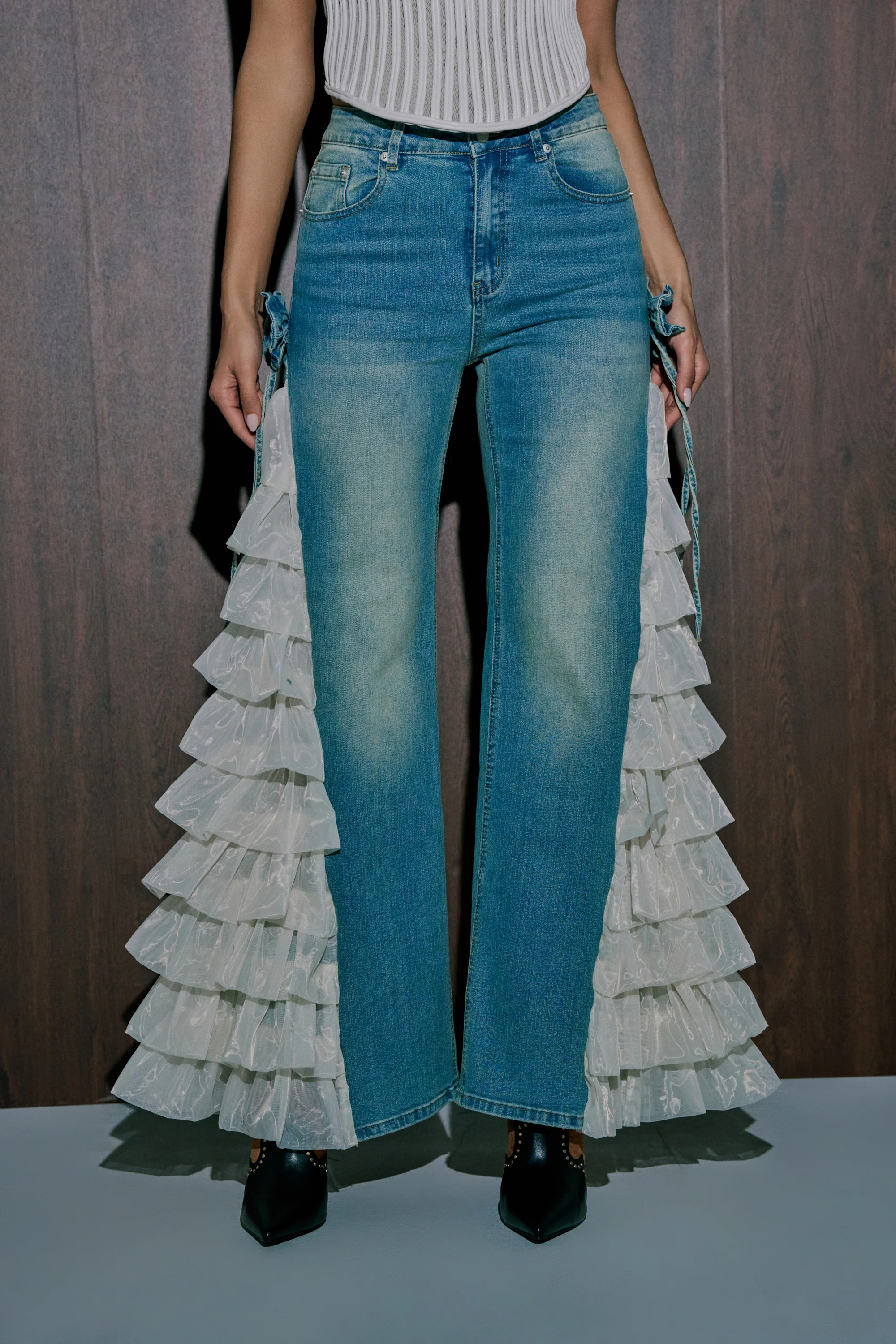 RUFFLE CITY STRAIGHT LEG DENIM - Image 2