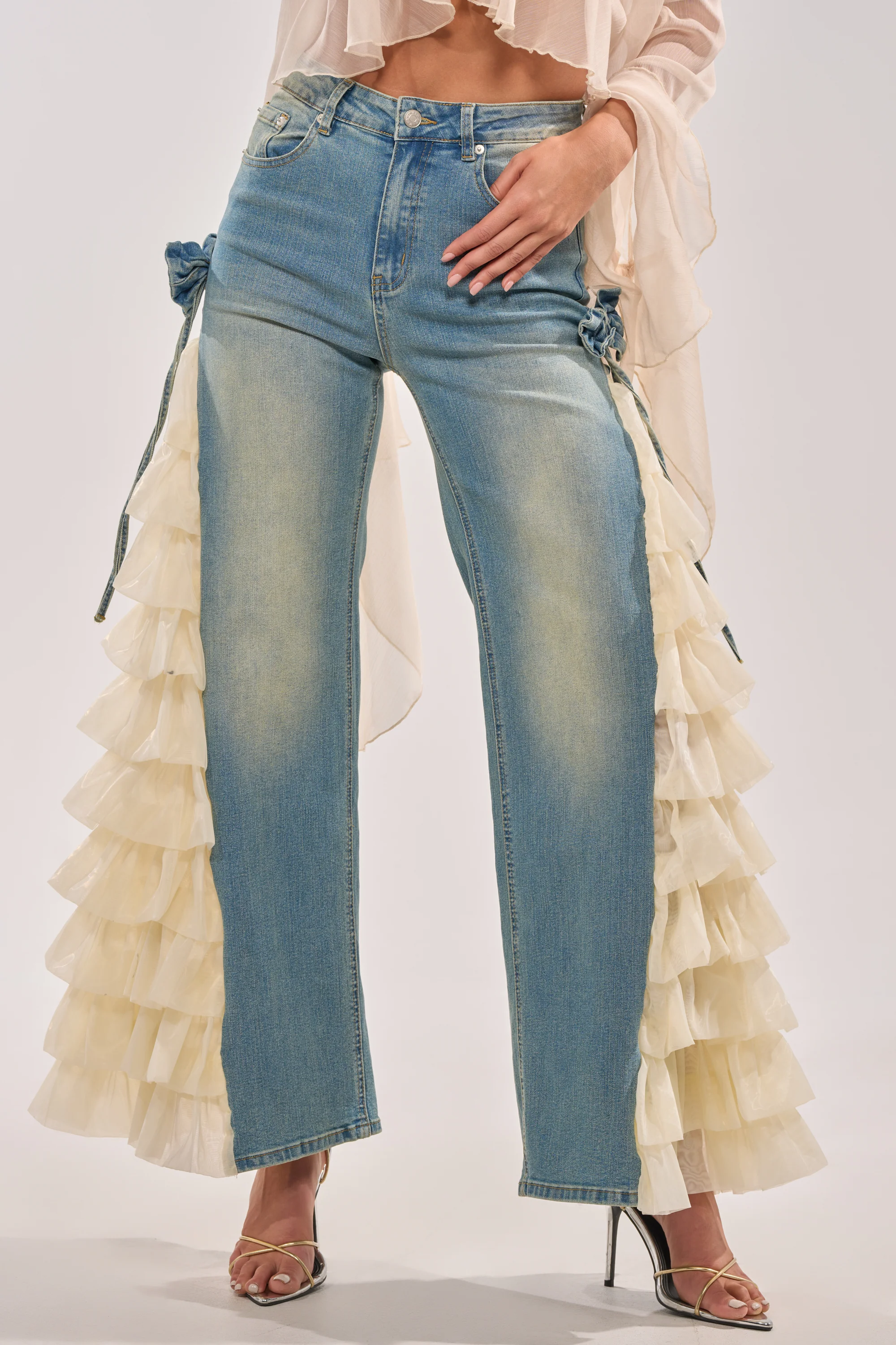 RUFFLE CITY STRAIGHT LEG DENIM - Image 4