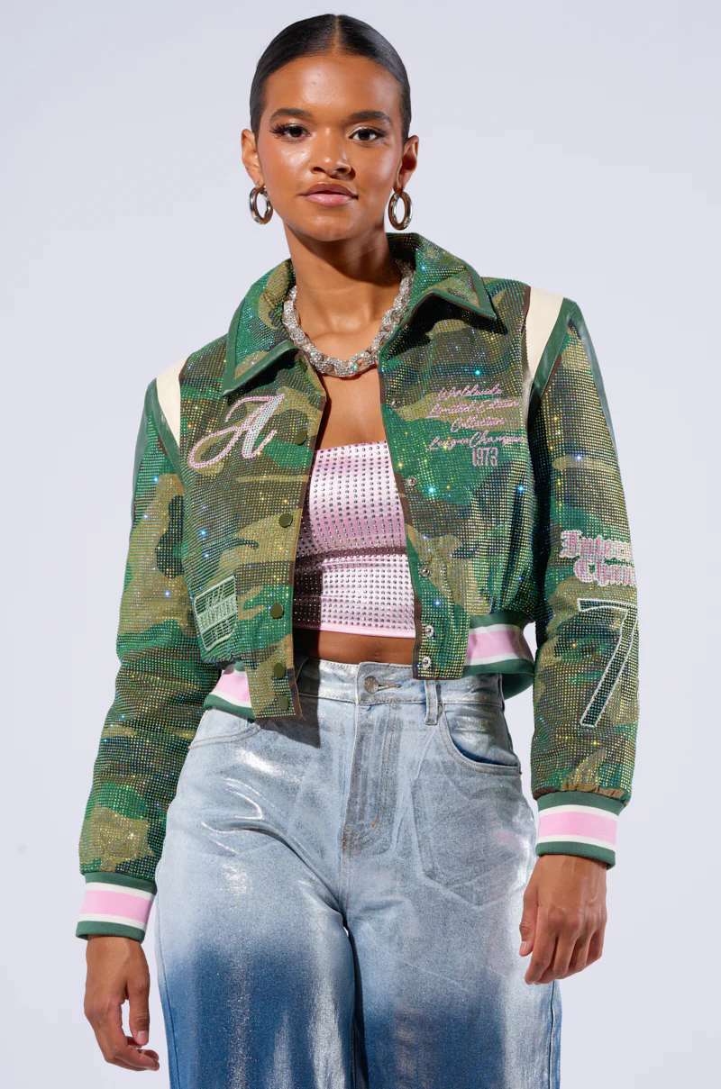 RUN FOR YOUR MONEY EMBELLISHED BOMBER - Image 3